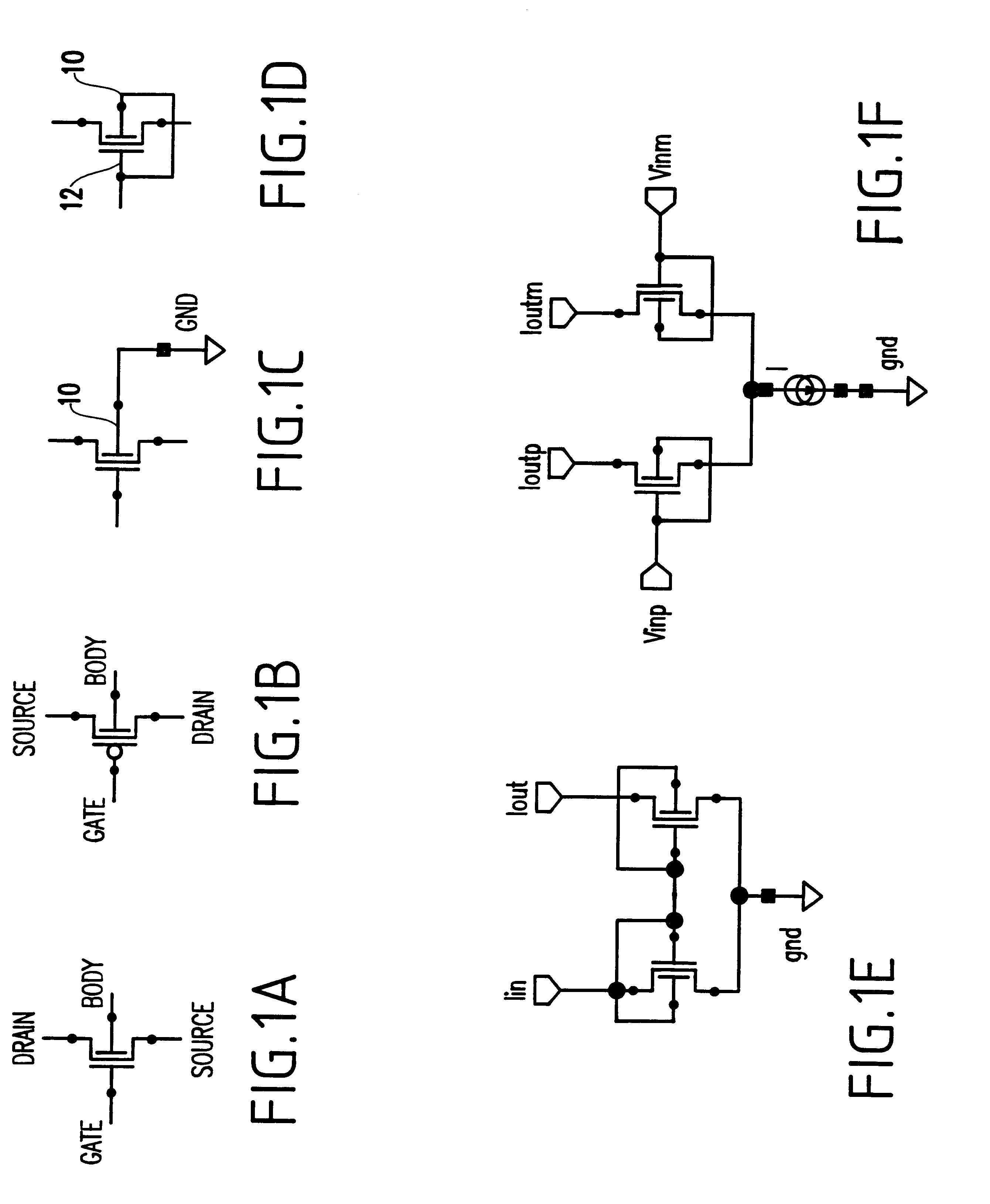 Family of analog amplifier and comparator circuits with body voltage control