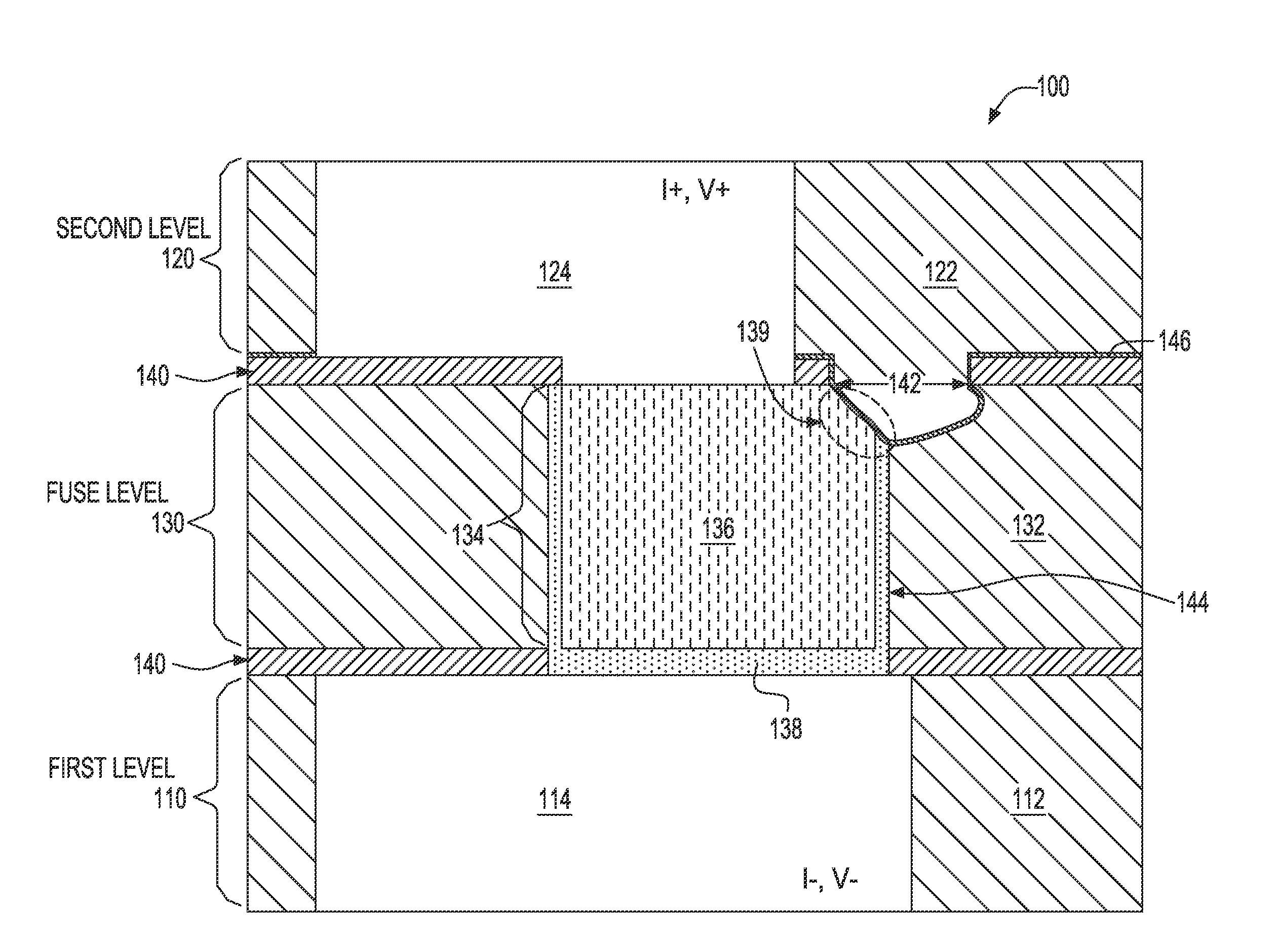 Metal fuse structure for improved programming capability