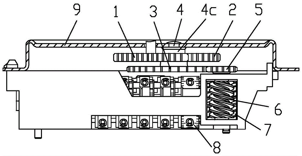 Counting transmission wheel train for gas meter counter