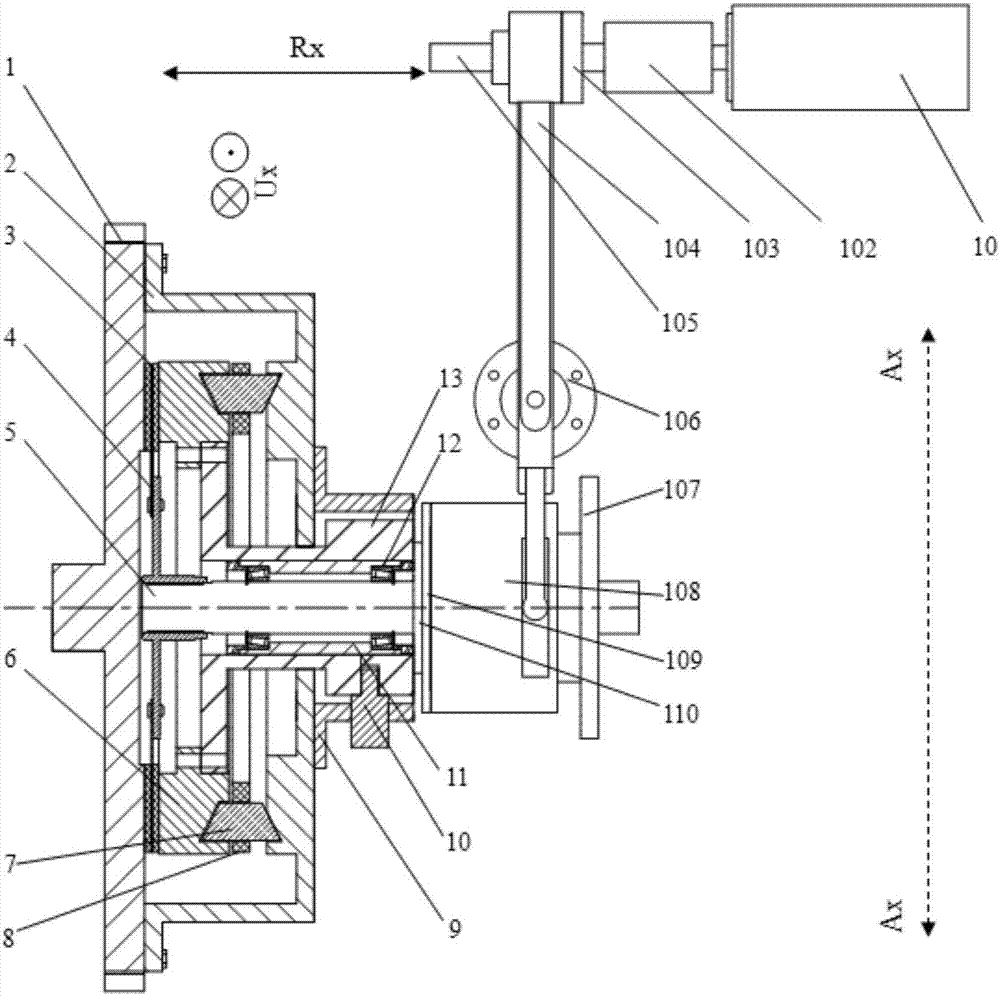 Clutch with gear rack and planetary mechanism