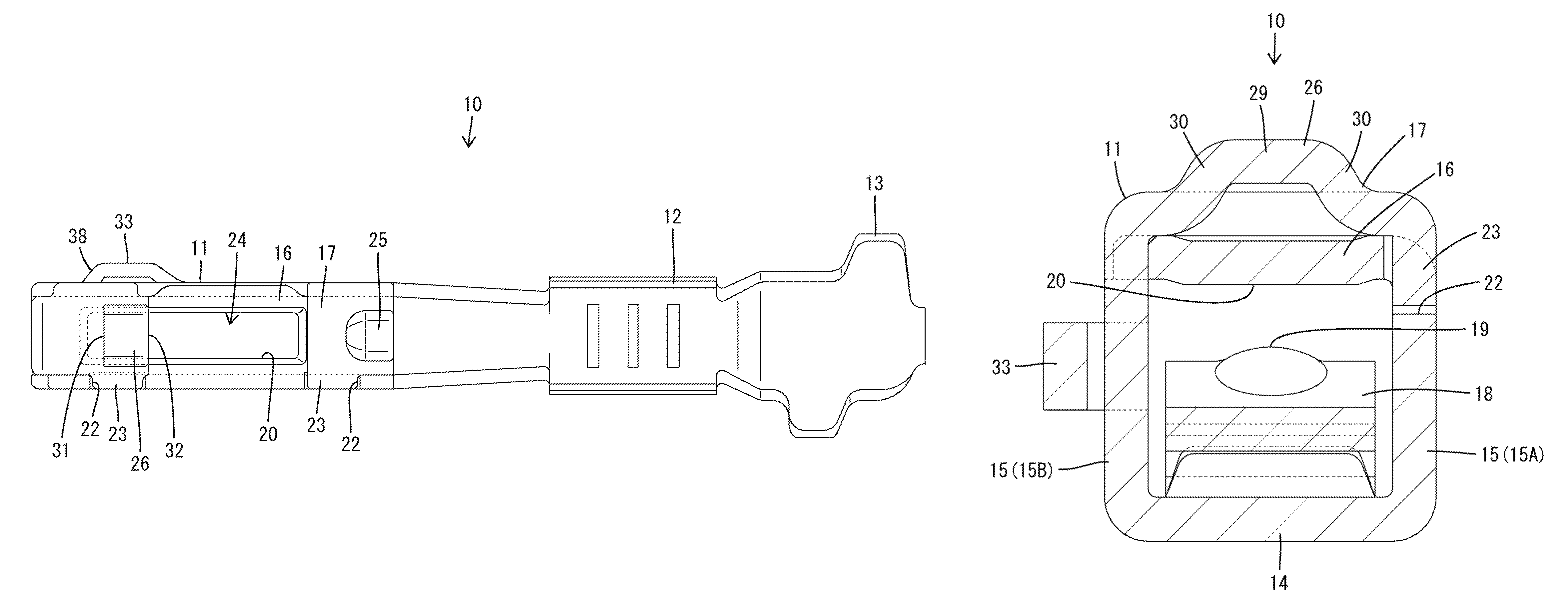 Terminal fitting with stabilizers and connector