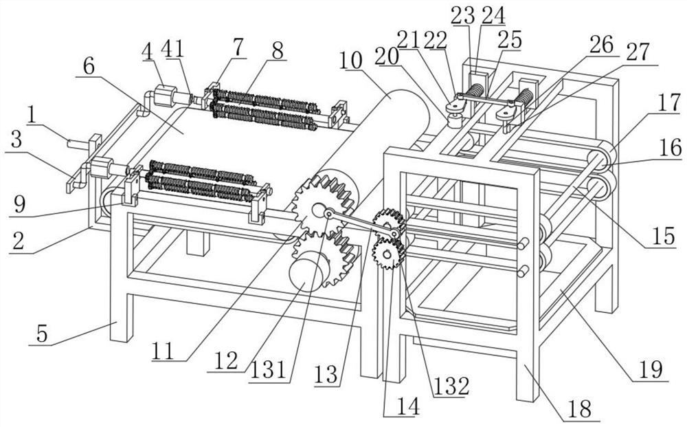 Processing technology and processing device for high-elasticity uvioresistant polyester fabric