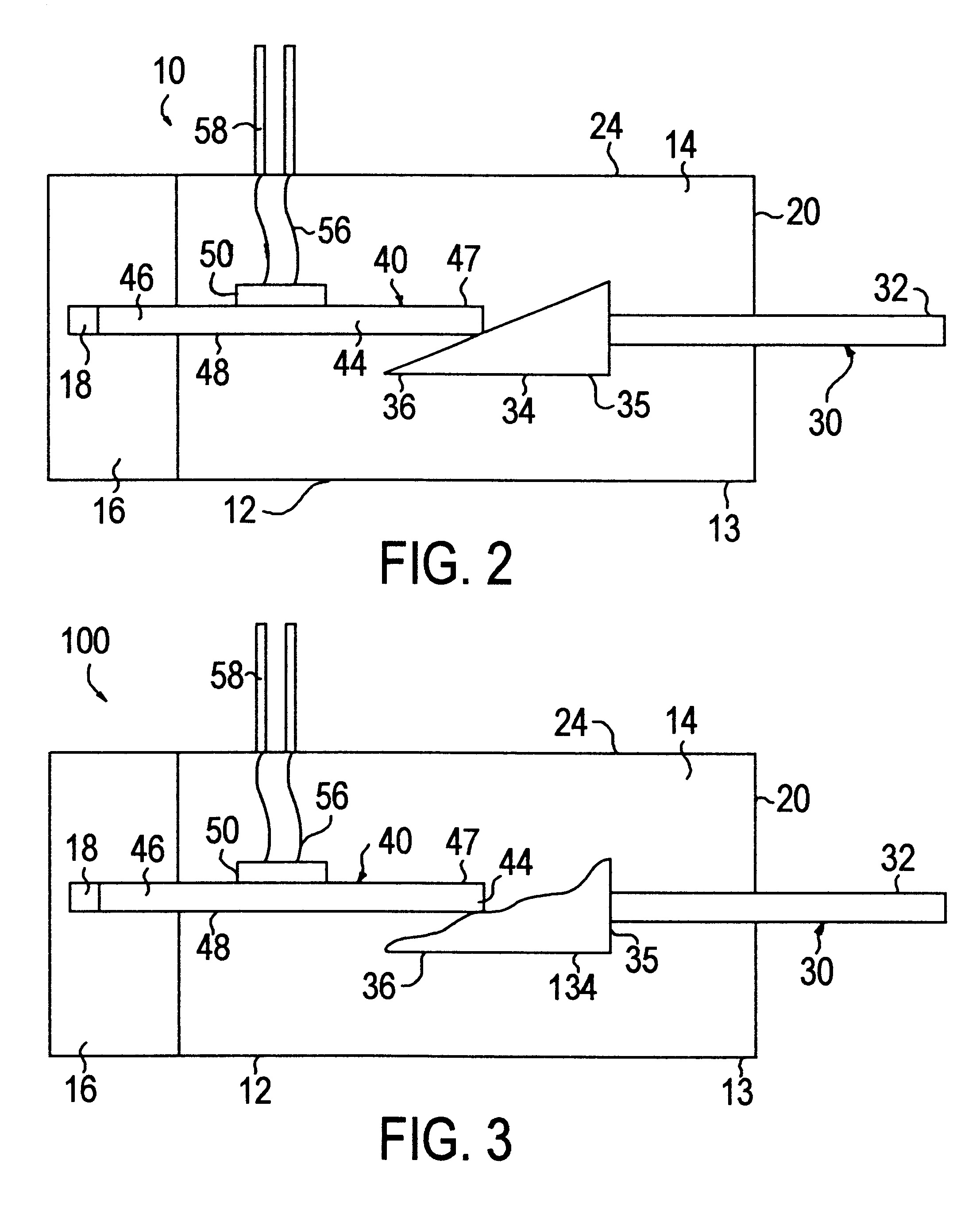 Linear position sensor using a strain gage