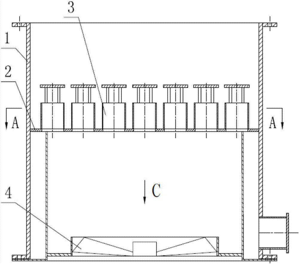 Gas-liquid separation device in nozzle button type