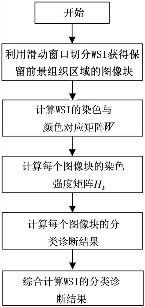 Pathological image automatic classification method based on dyeing intensity matrix