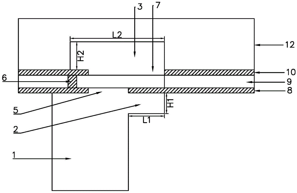 Device for transition from rectangular waveguide to substrate integrated waveguide on Ka-band