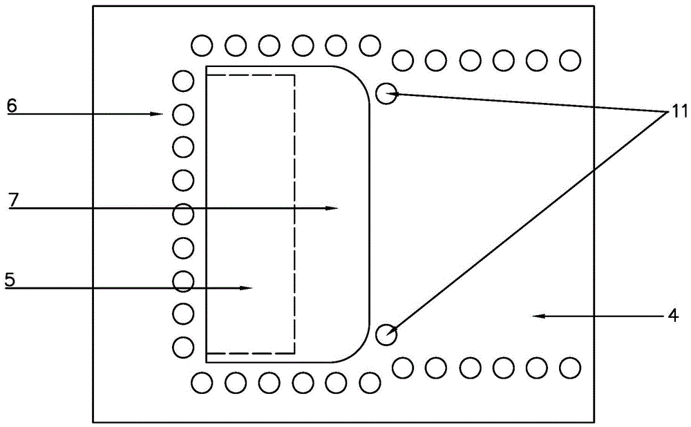 Device for transition from rectangular waveguide to substrate integrated waveguide on Ka-band