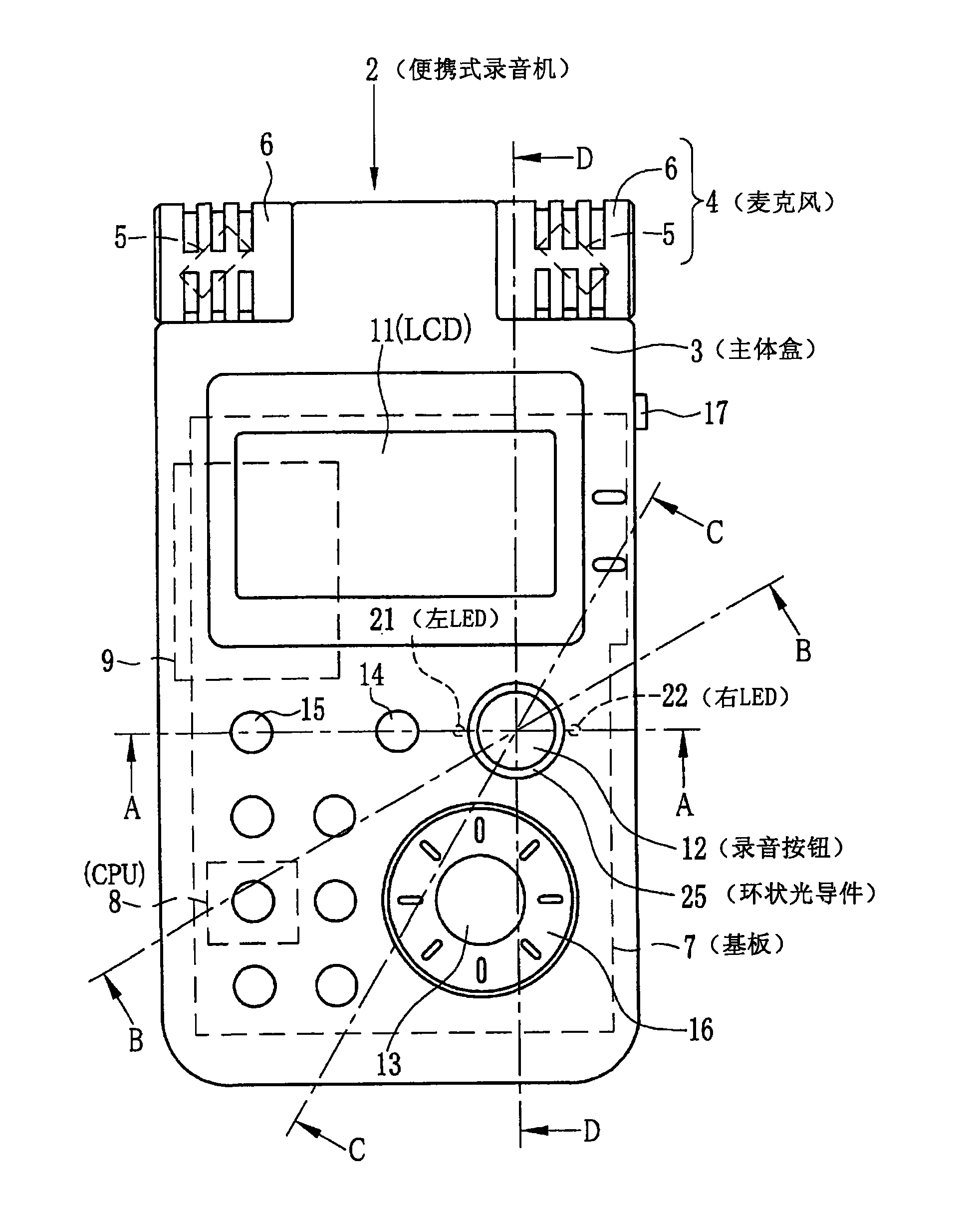 Ring shaped light guide and electronic equipment with the same