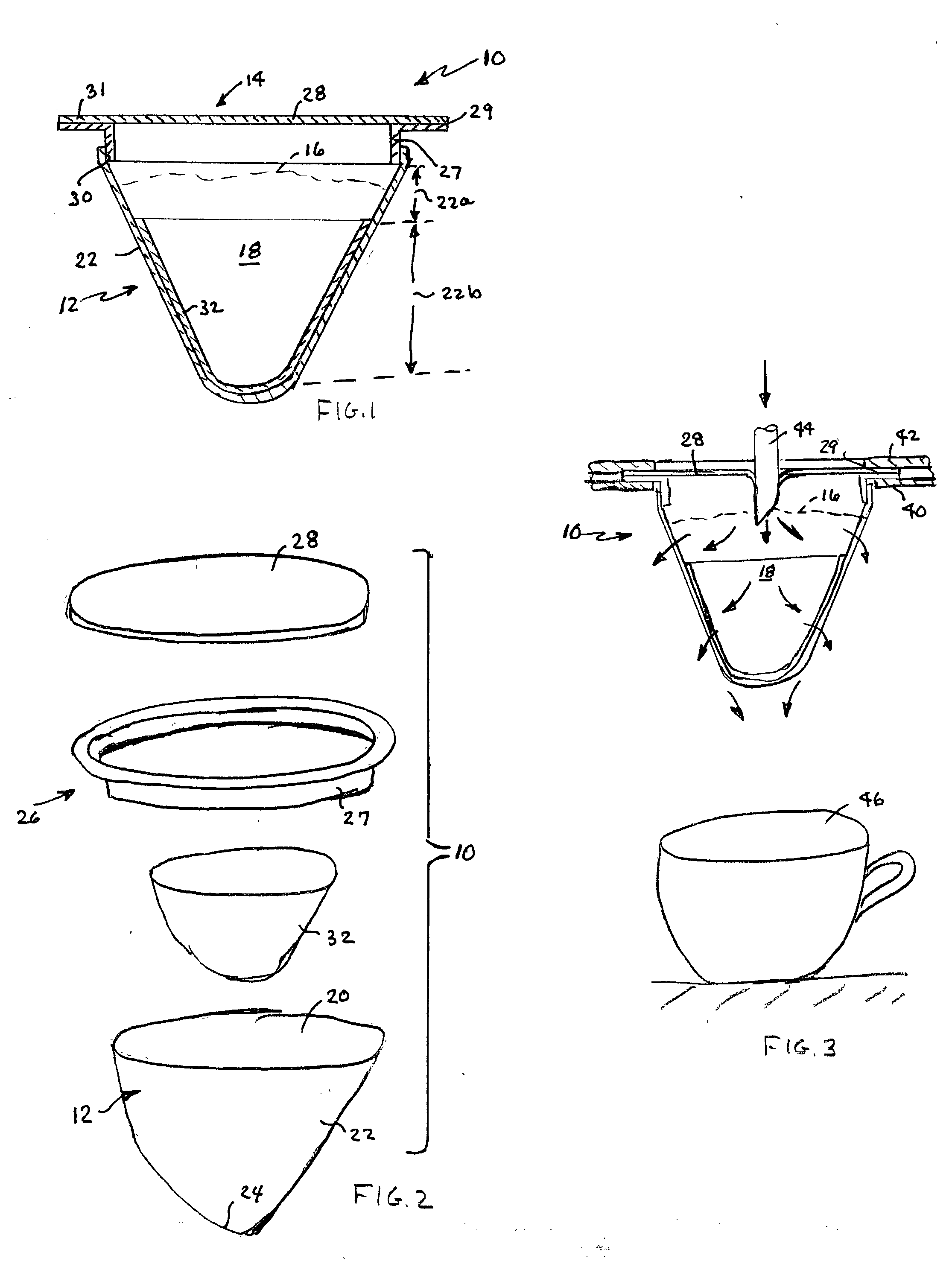 Disposable beverage filter package