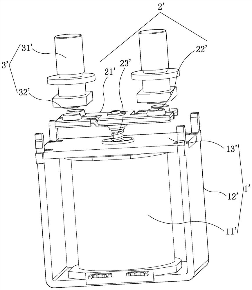 Direct acting relay with double bridge structure