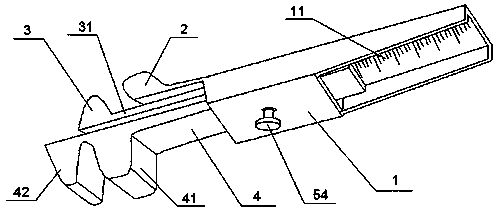 Lower-jaw protraction distance measuring device