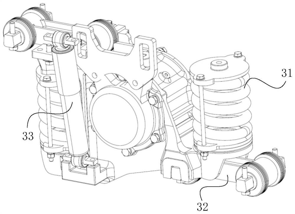 Non-power single-axle bogie and rail engineering vehicle