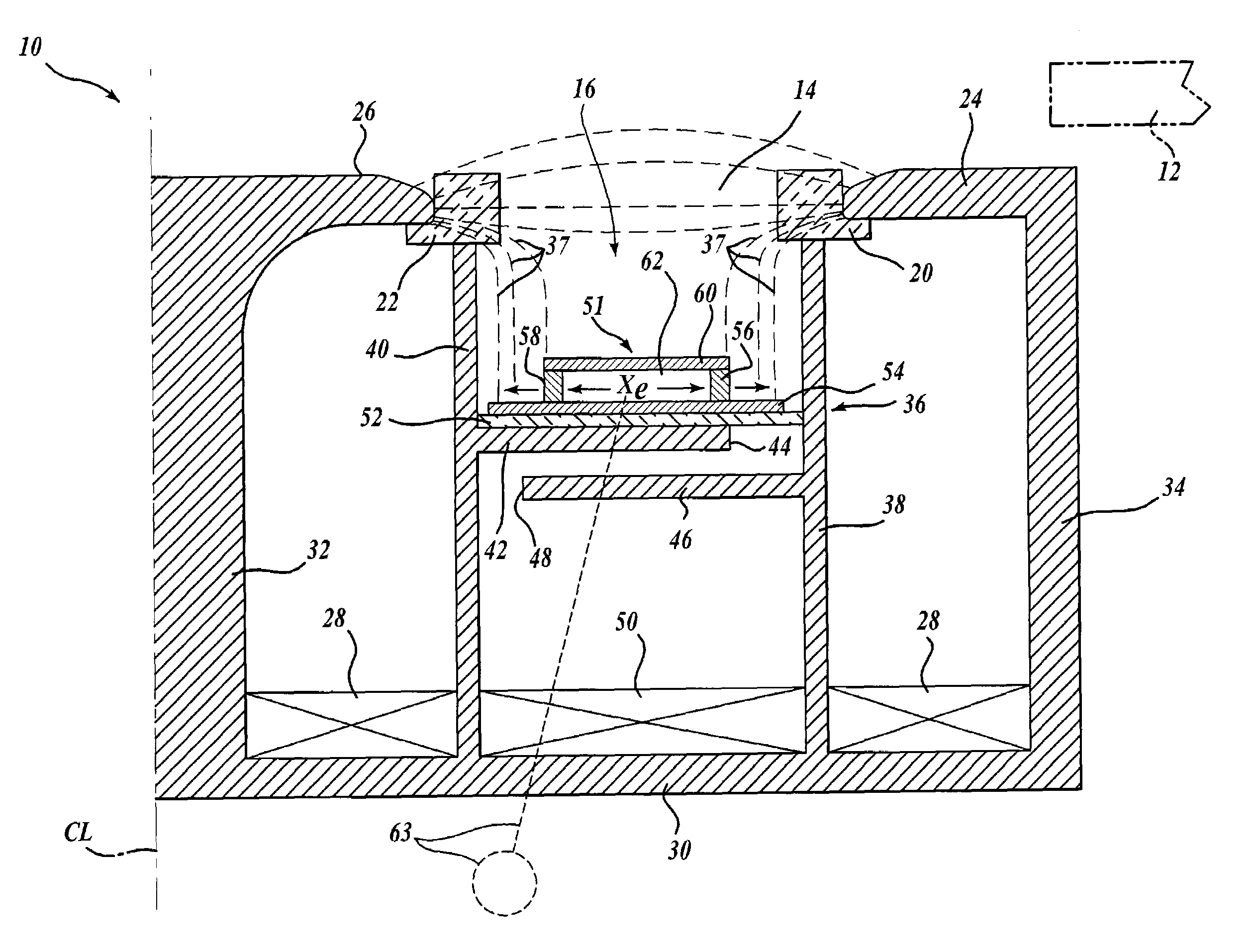 Hall effect thruster with anode having magnetic field barrier