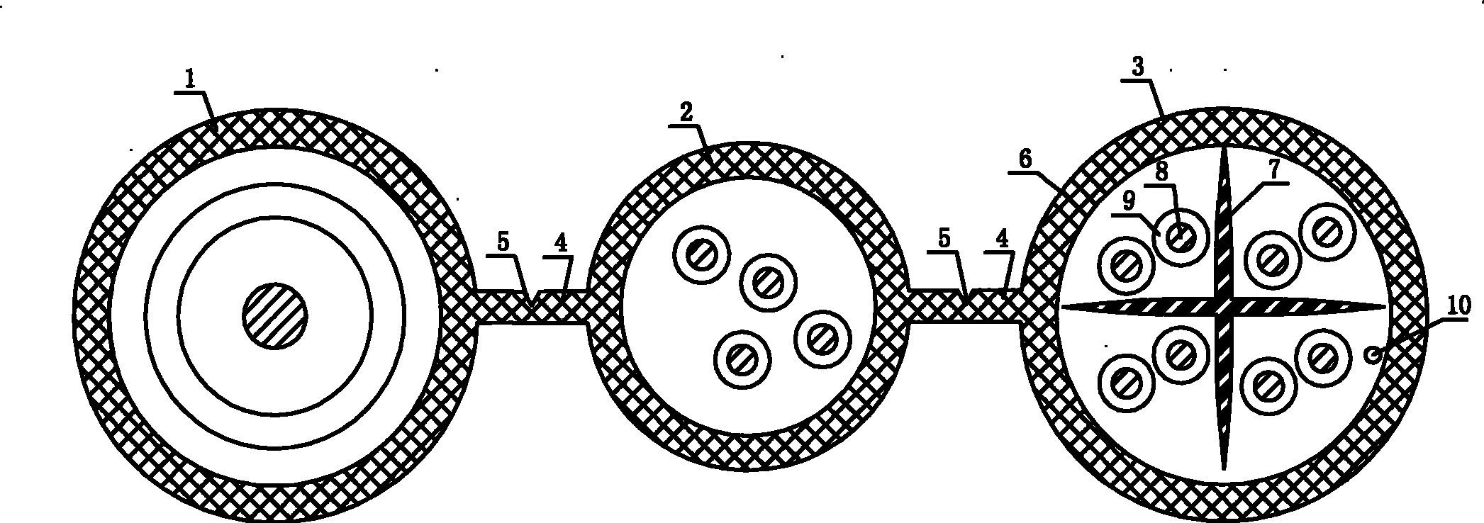 Three-assembling combination cable