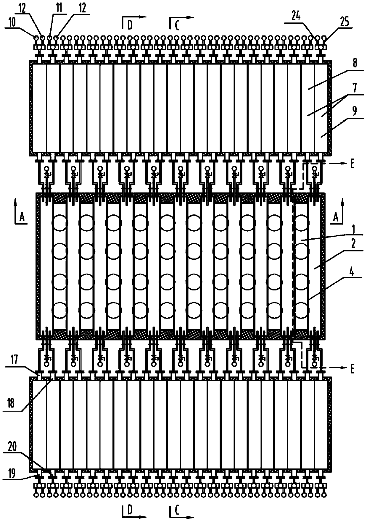 Transverse reciprocating heating system of coke oven