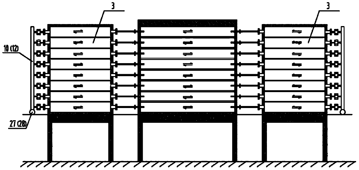 Transverse reciprocating heating system of coke oven