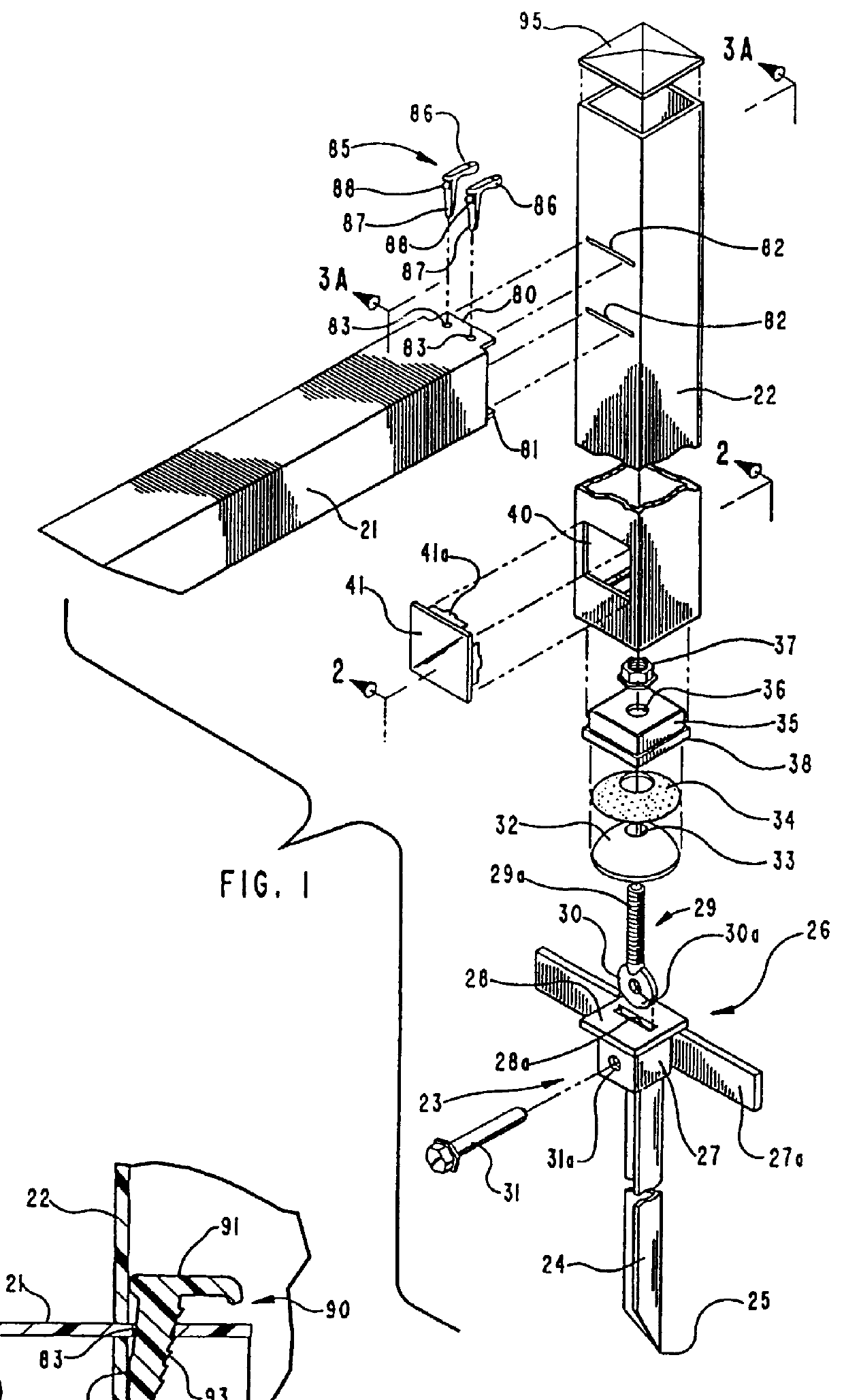 Adjustable mounting for a post system