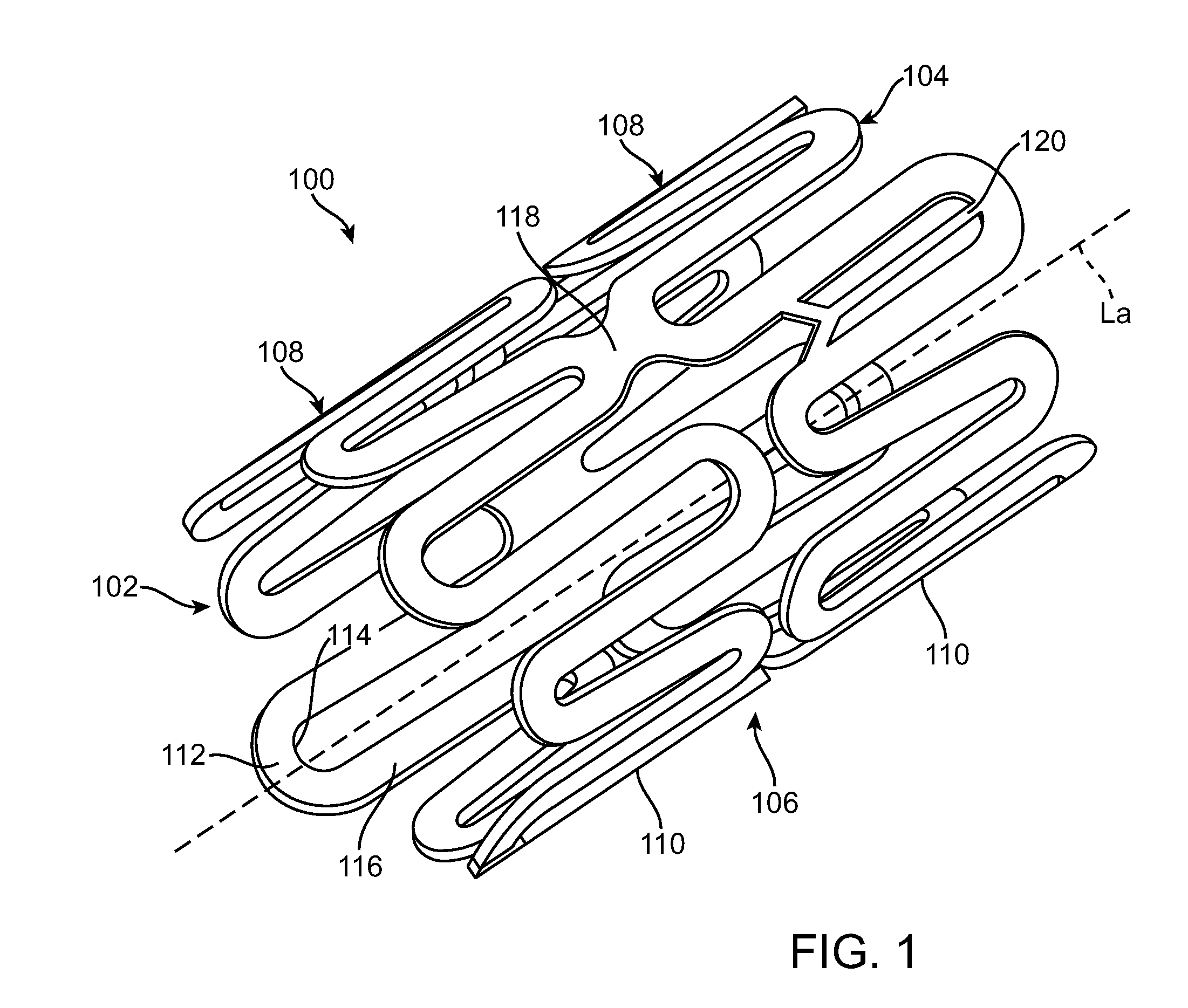 Stent prosthesis having select flared crowns