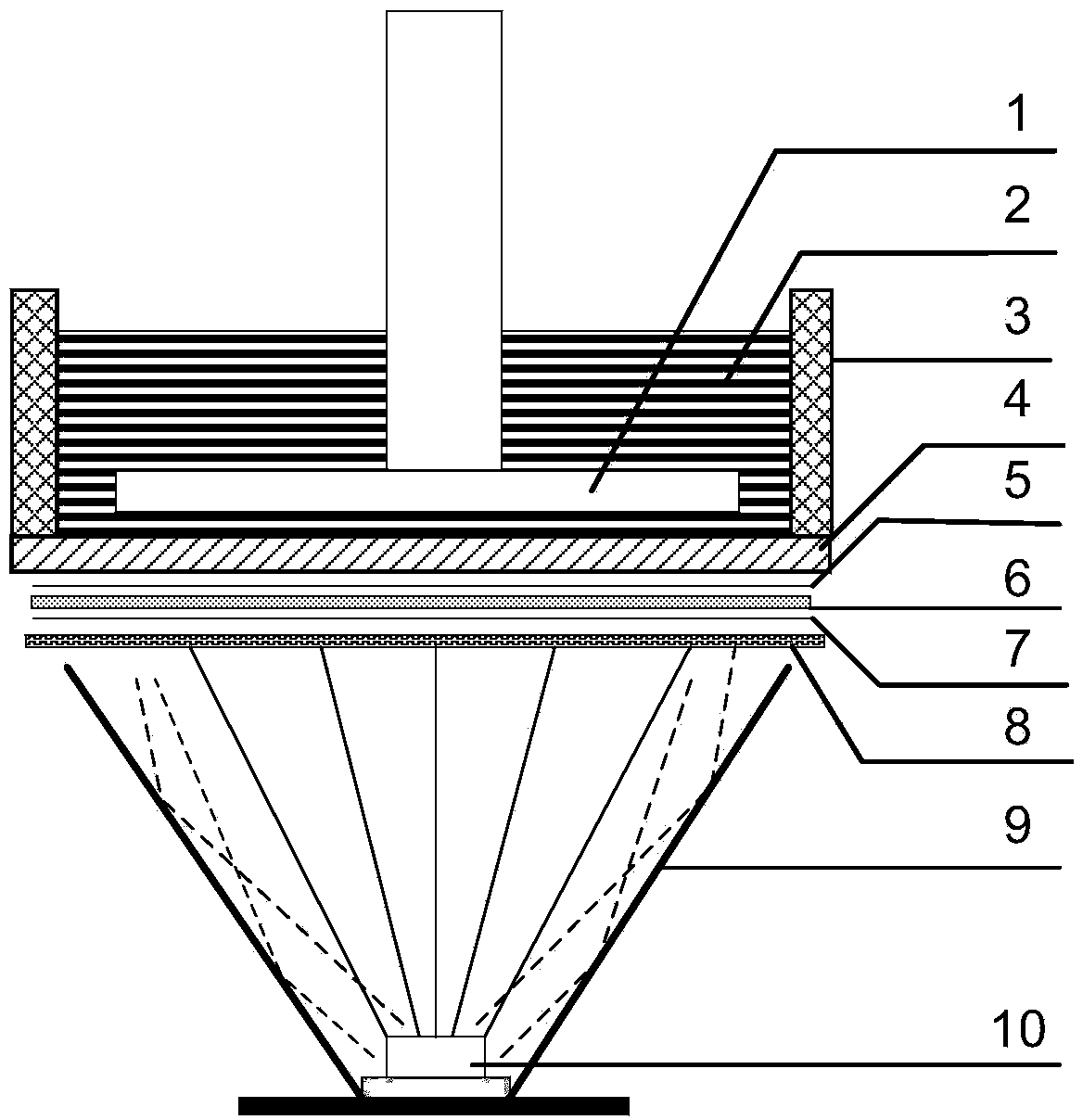 Quick resin forming method based on LCD (liquid crystal display) selective regional light transmission principle