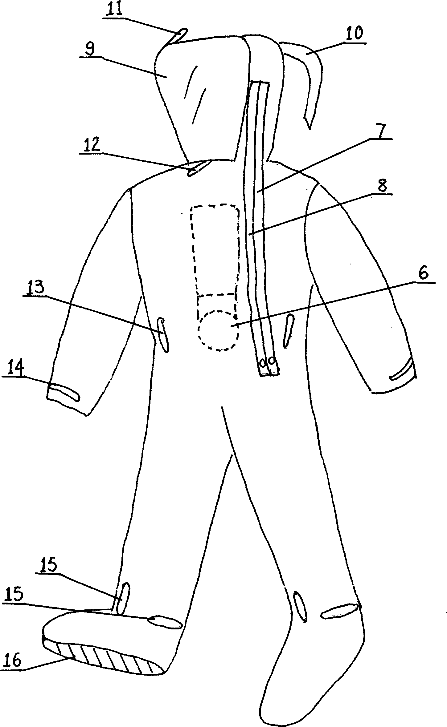 Enclosed integrated protective garment