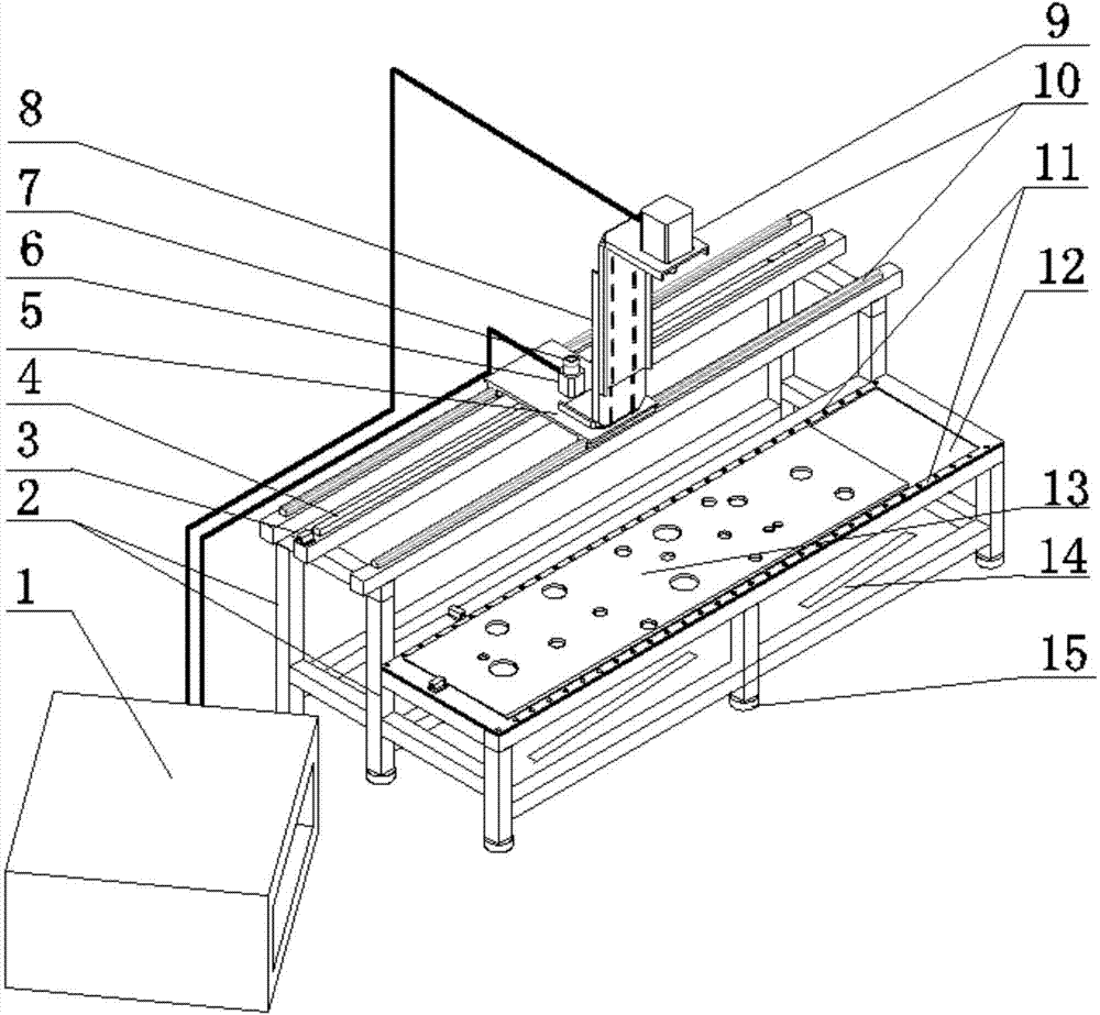 Precision measuring system and precision measuring method for positions and diameters of automotive frame assembling holes