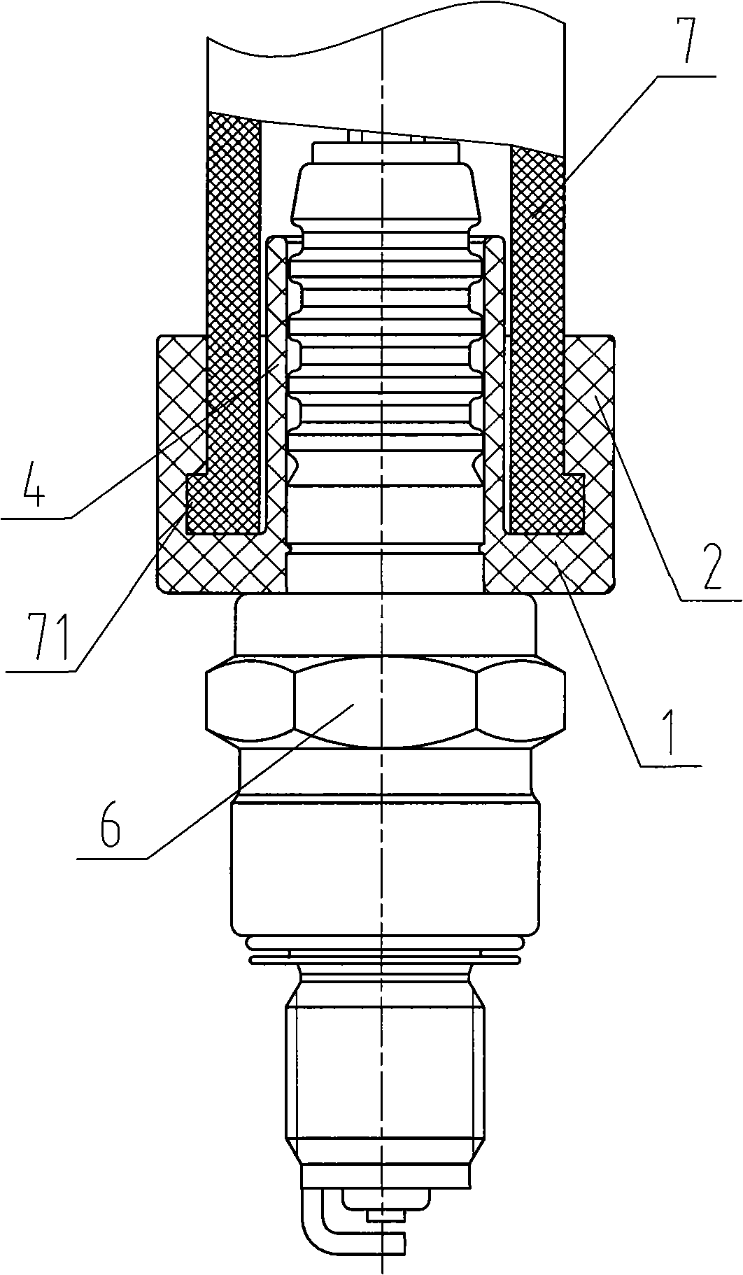 Water-proof rubber sleeve of sparking plug cap