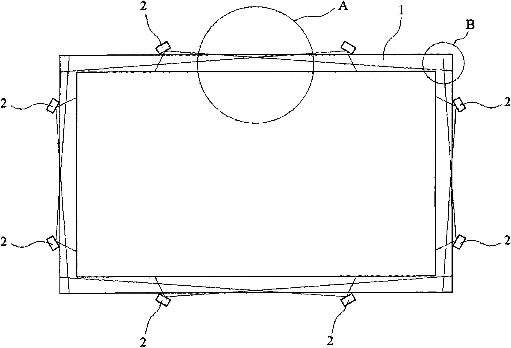 Device and method for generating luminous effect in frame body