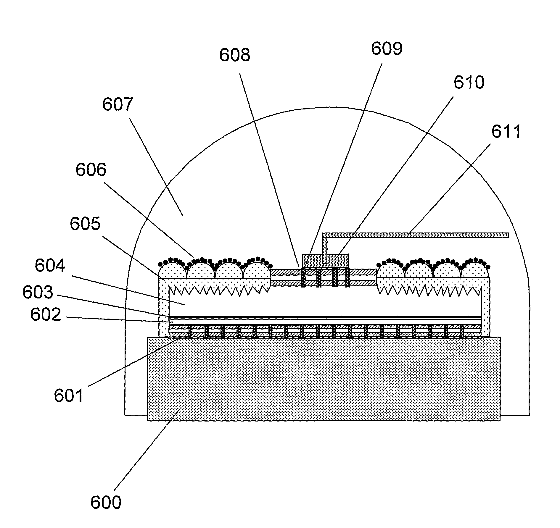 Vertical LED with conductive vias