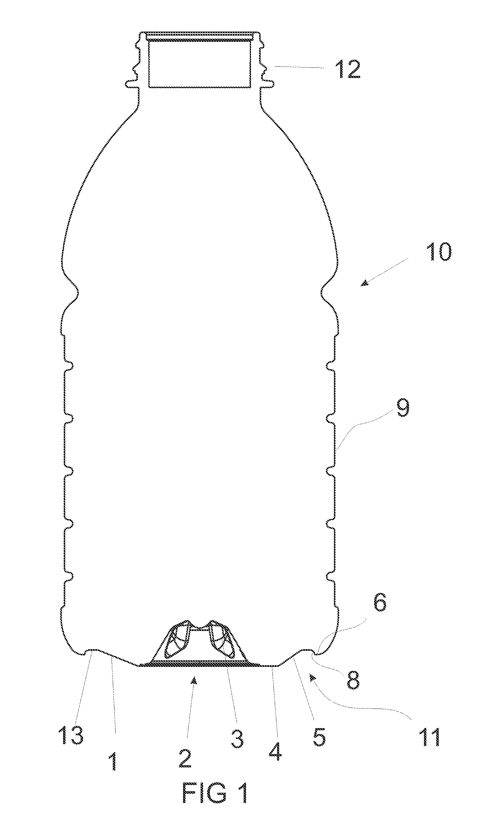 Container structure for removal of vacuum pressure