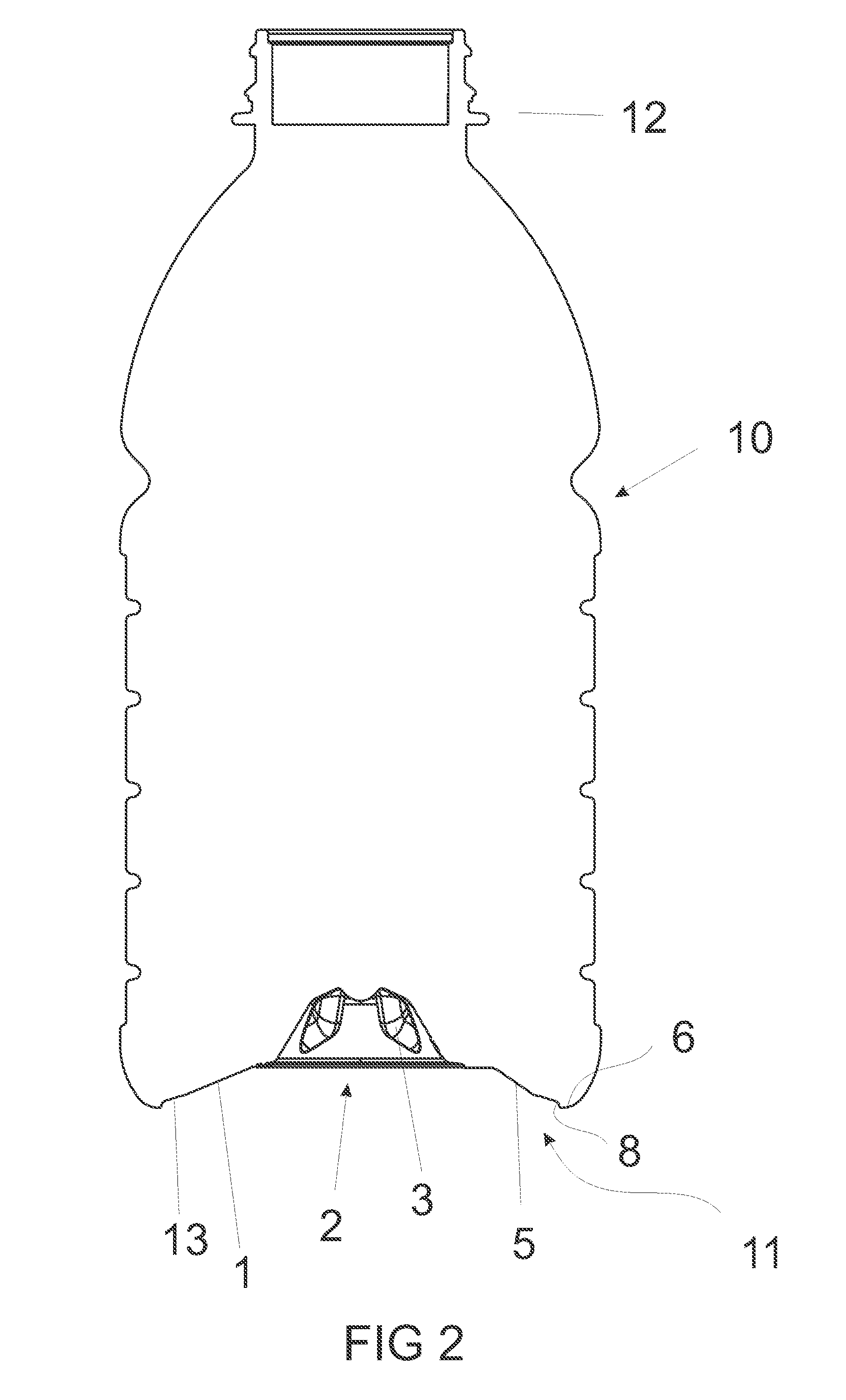 Container structure for removal of vacuum pressure