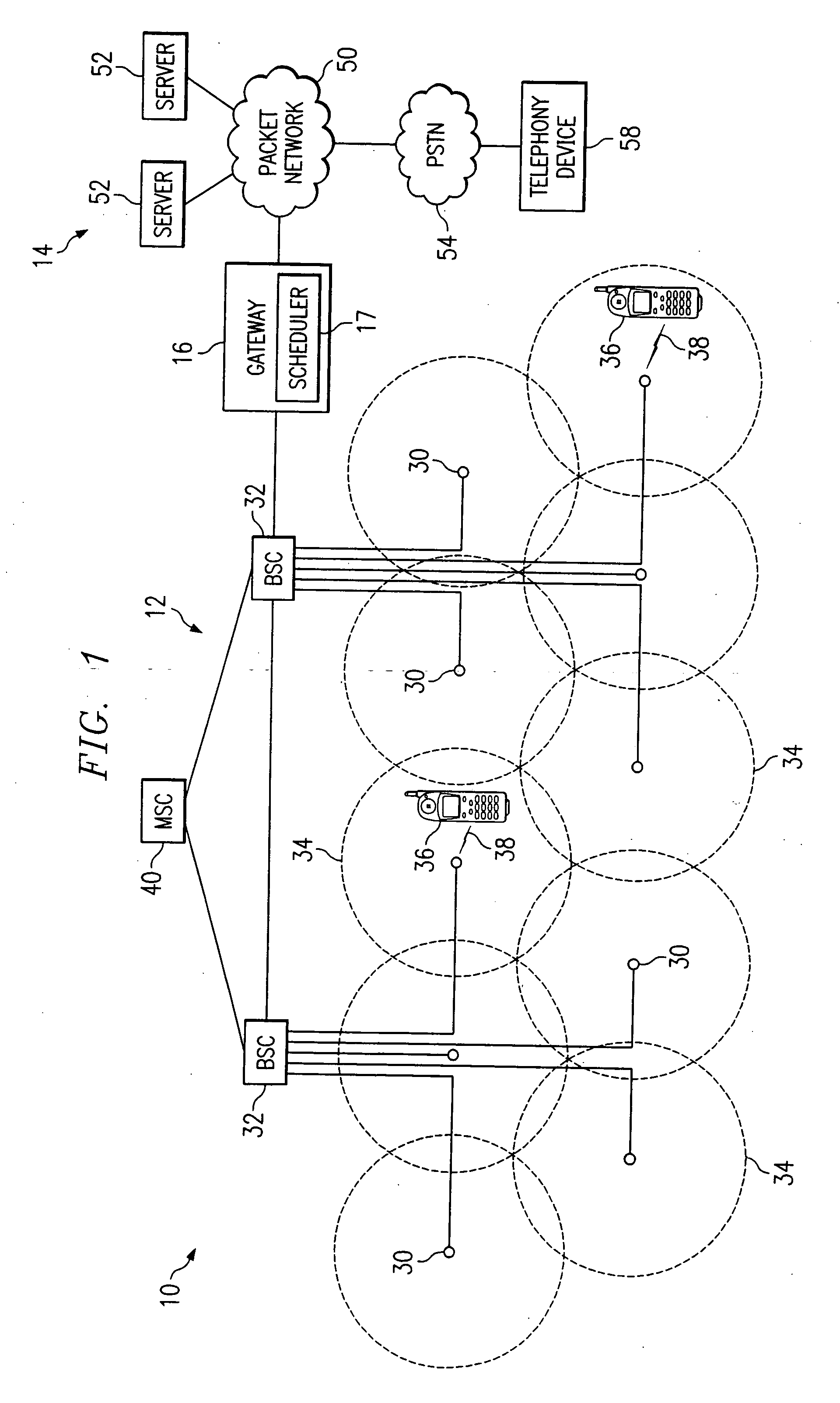 Method and system for sharing over-allocated bandwidth between different classes of service in a wireless network