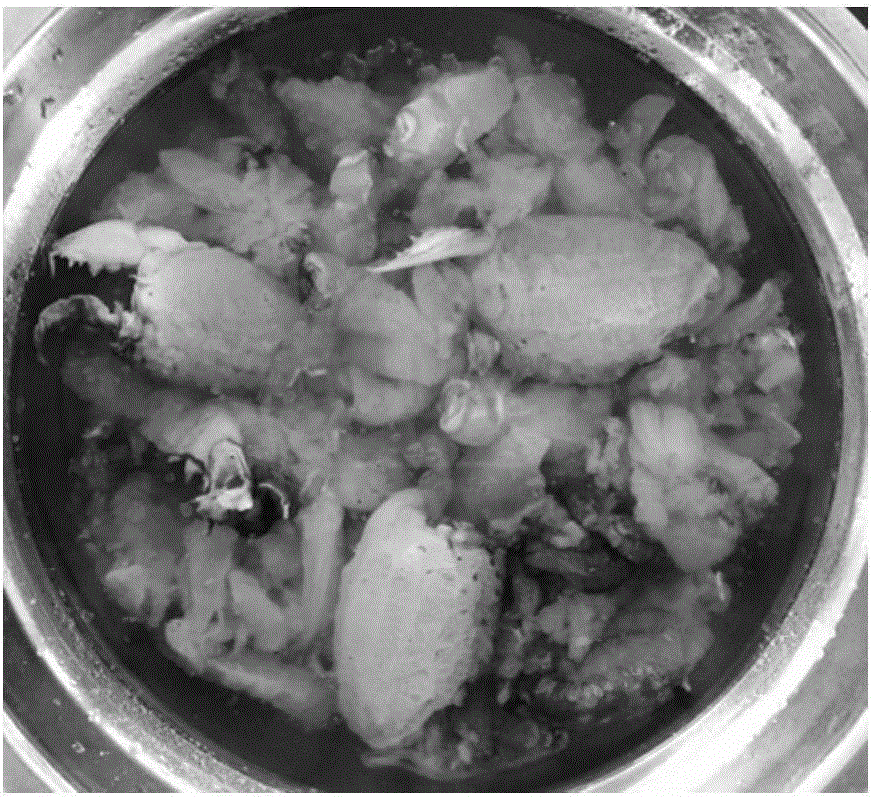 Processing method of dried crab meat floss with low allergy