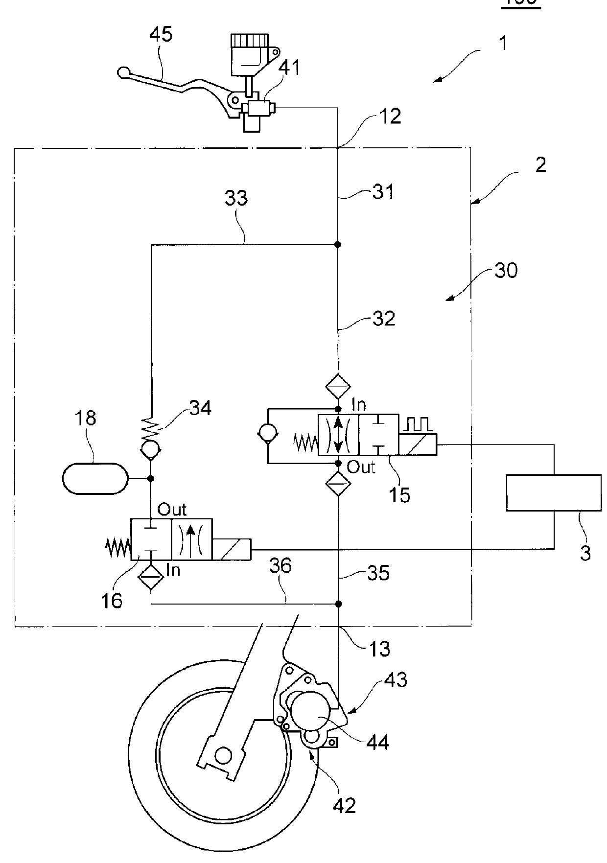 Brake hydraulic pressure control device and Anti-lock brake system