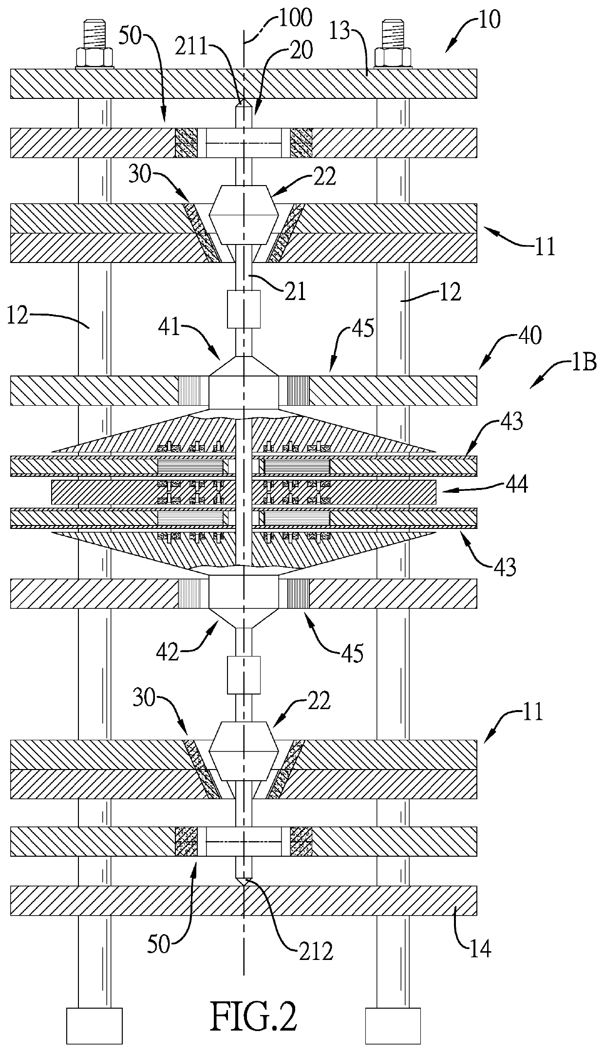 Vertically mounted and magnetically driven power generation apparatus