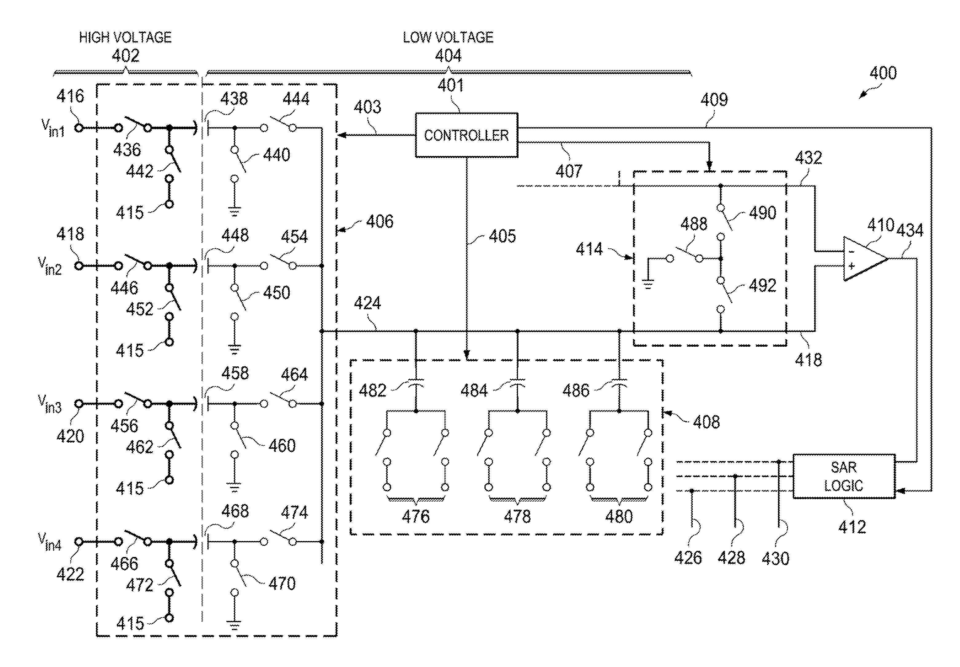 System and method for multi channel sampling SAR ADC