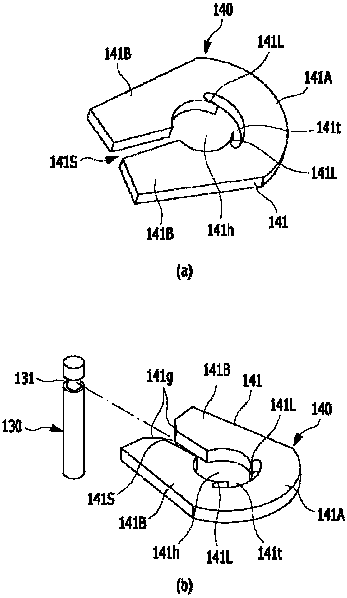 Self-ligation type dentition-correcting bracket assembly