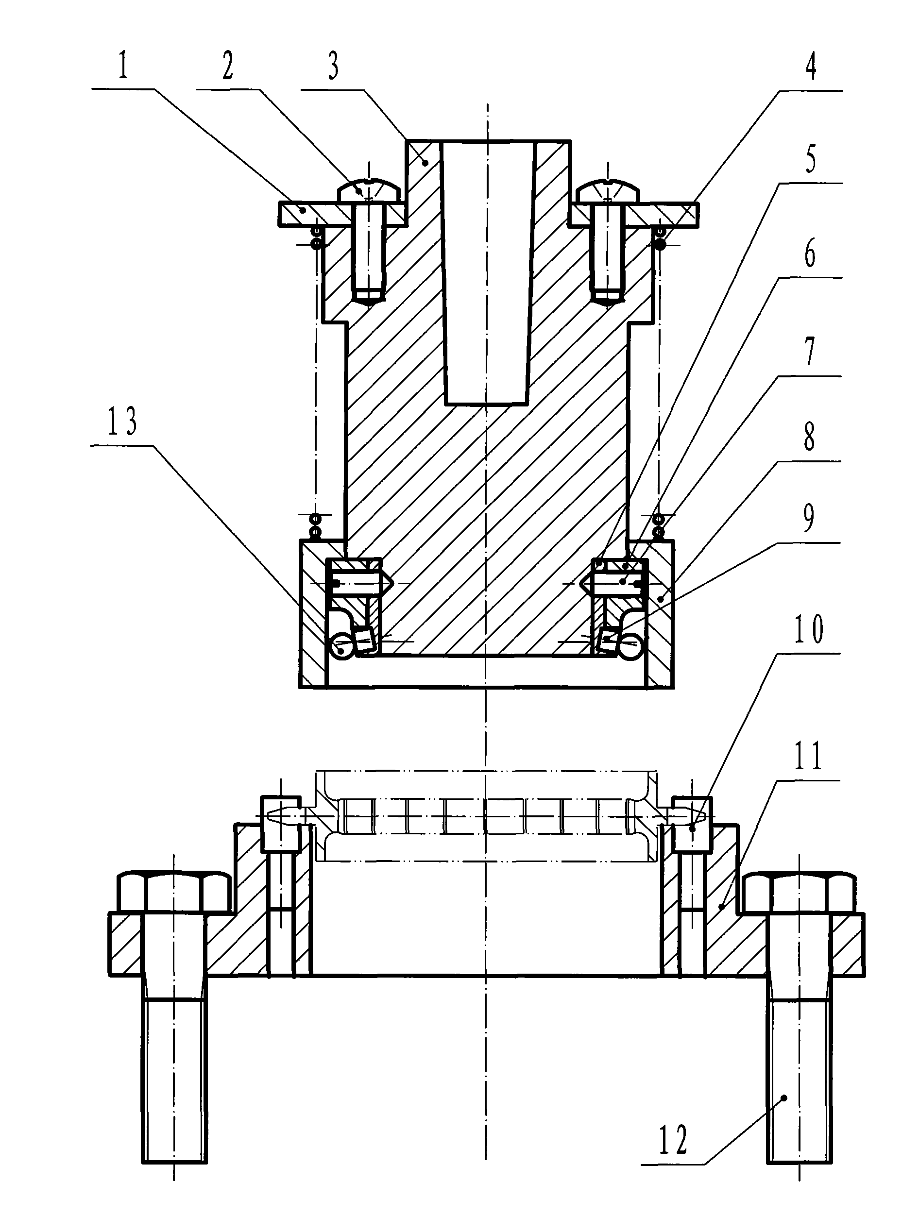 Azimuthal rolling track grinding device for magnetic hanging steel ball