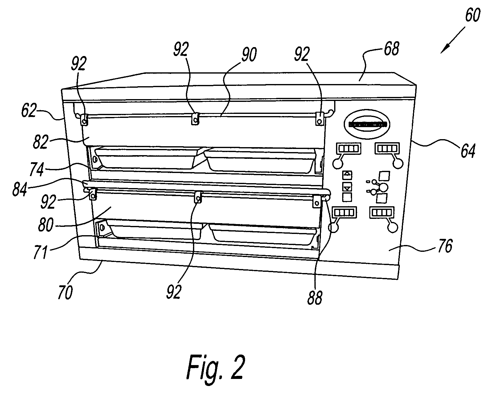 Cook and hold system and method with ribbed tray