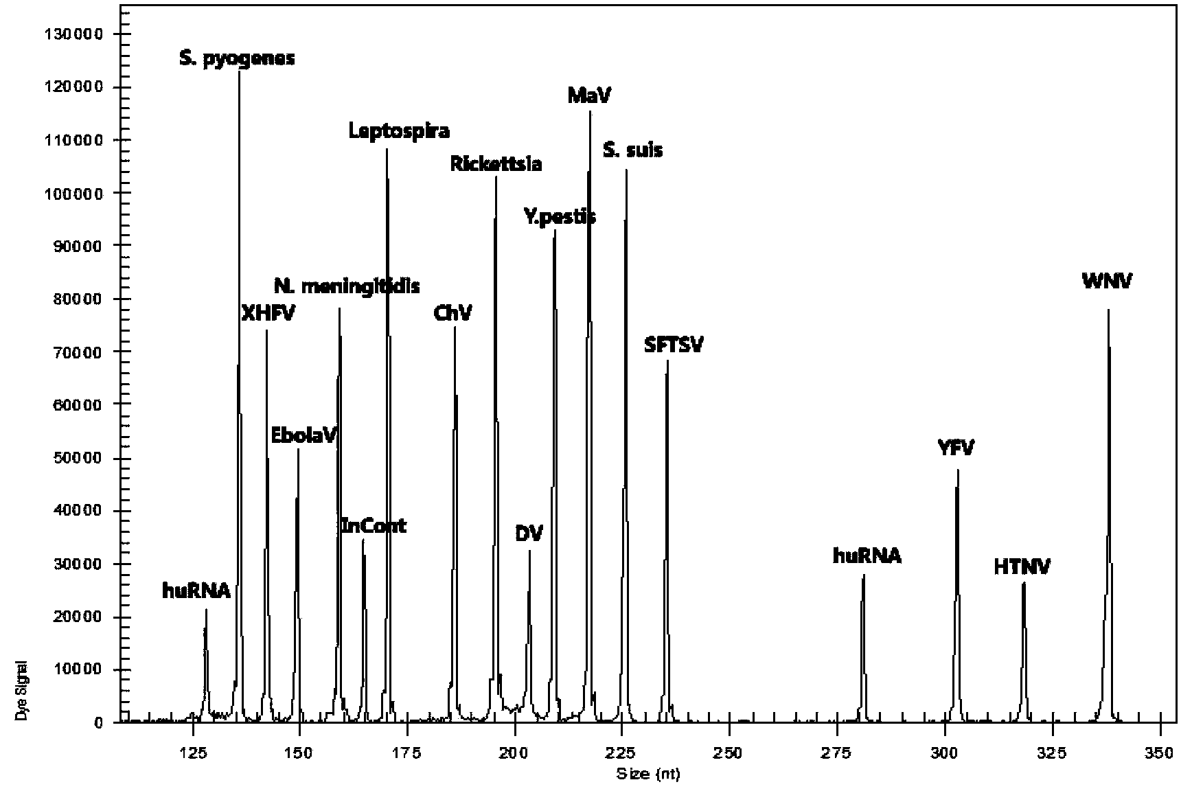 Kit for synchronously detecting fifteen hemorrhagic fever pathogens and detection method of kit