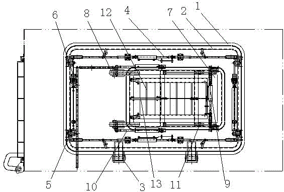 Accommodation ladder device with cloaking door