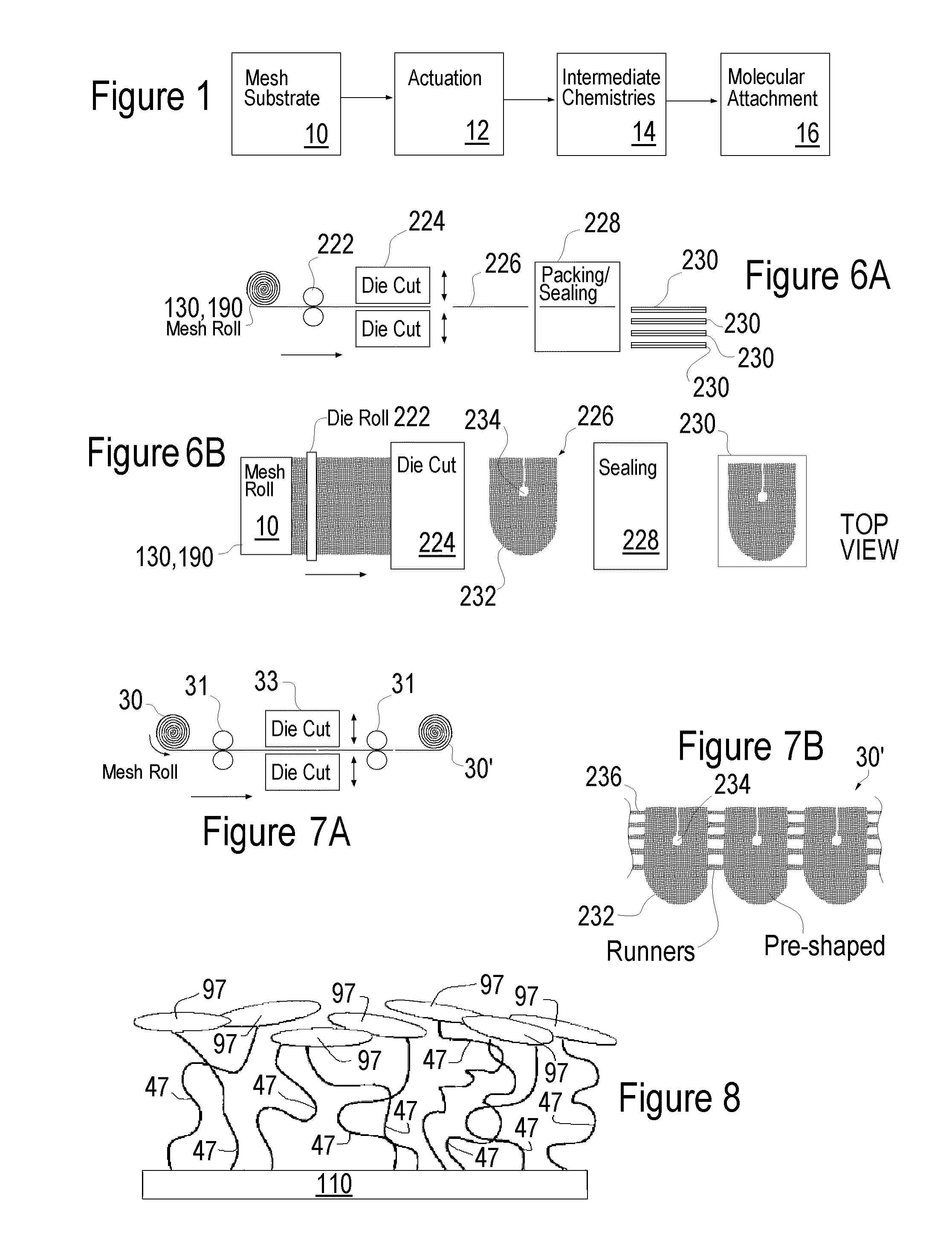 Surface treated staples, sutures and dental floss and methods of manufacturing the same