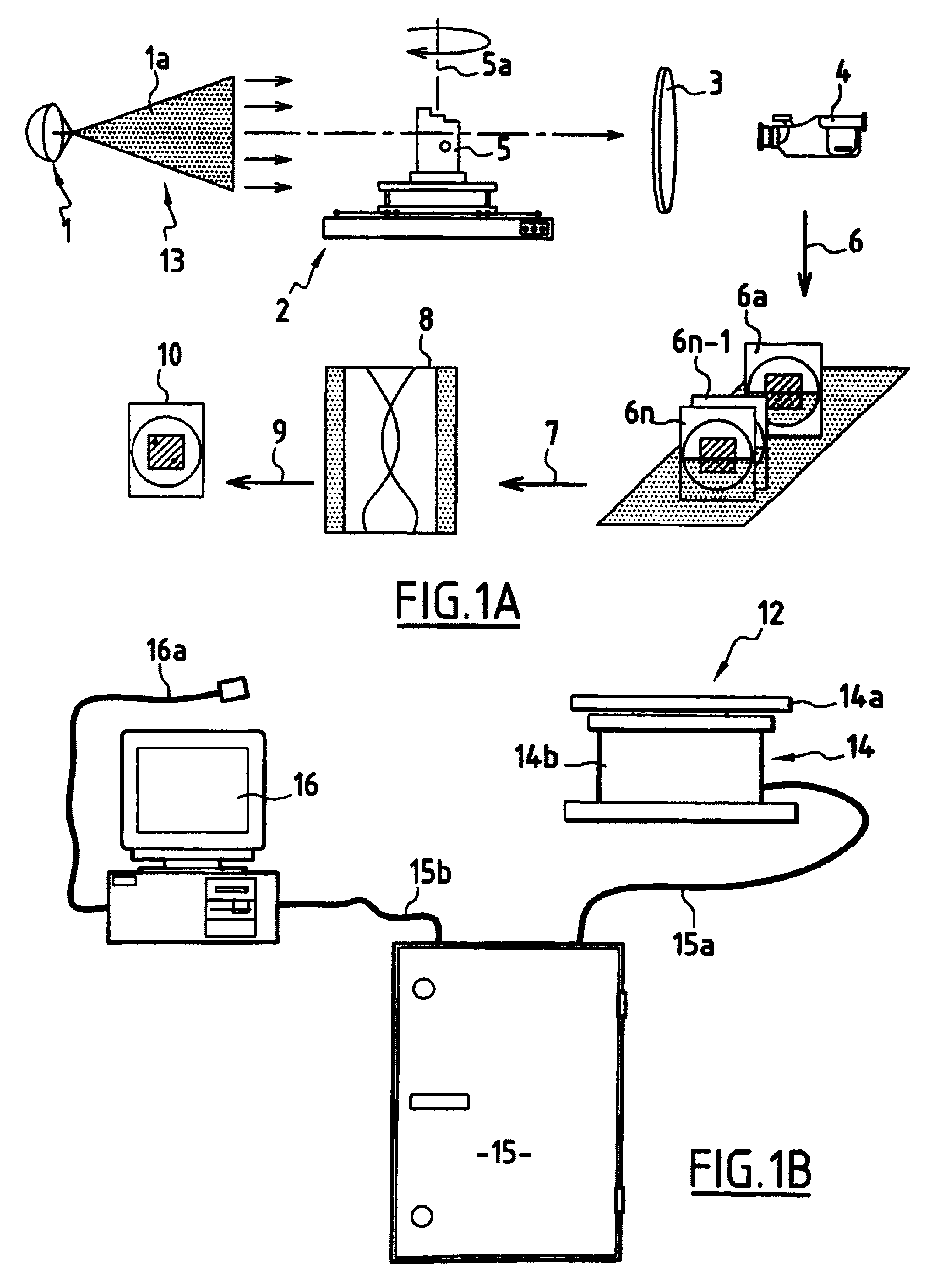 Device for manipulating a product and for processing radioscopy images of the product to obtain tomographic sections and uses