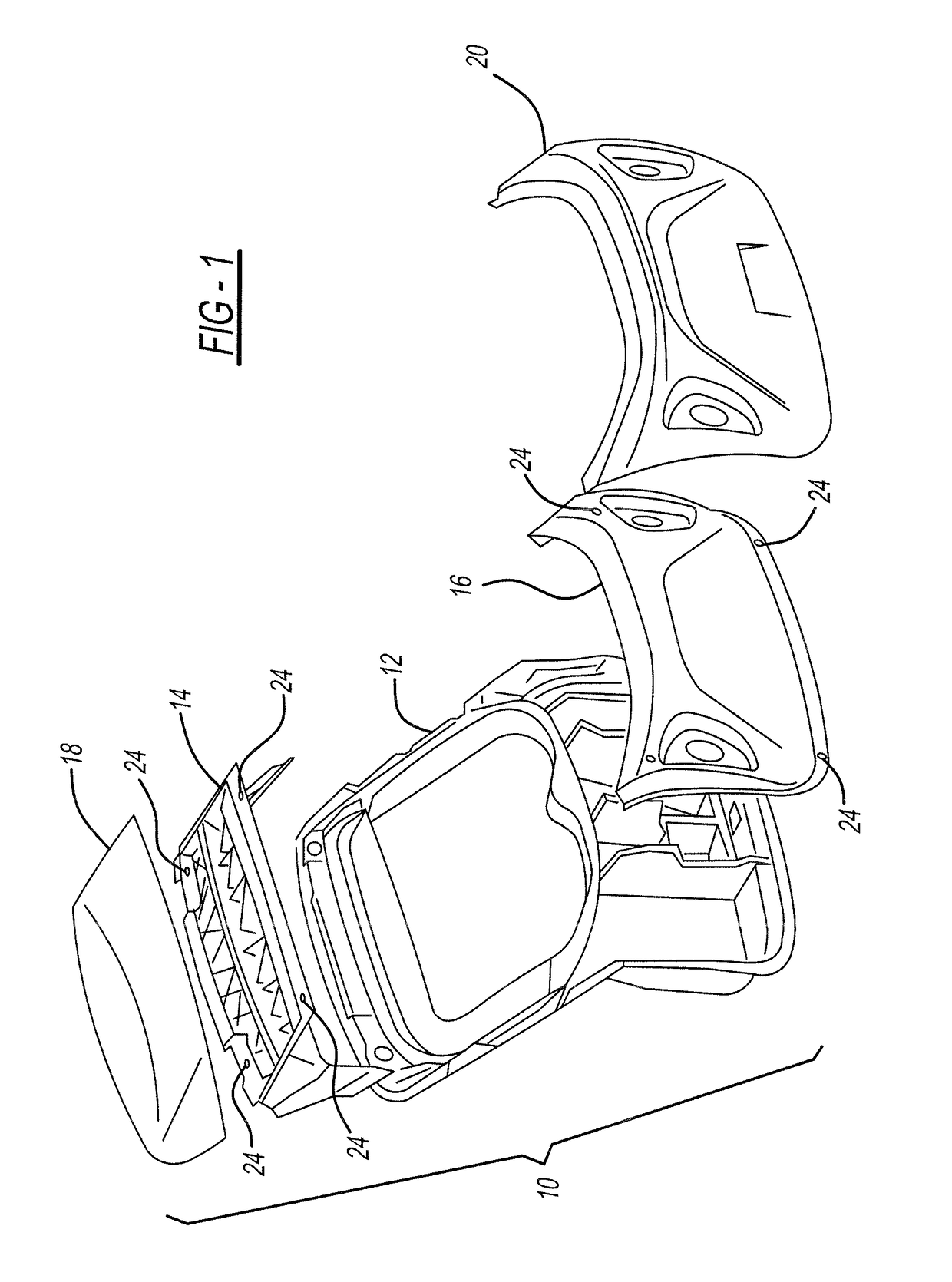 Infrared welded exterior panel assembly and process of making same