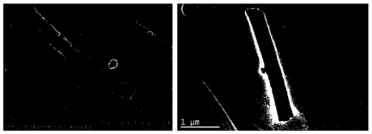 Fabrication method and application of one-dimensional MOF@ZIF core-shell structure