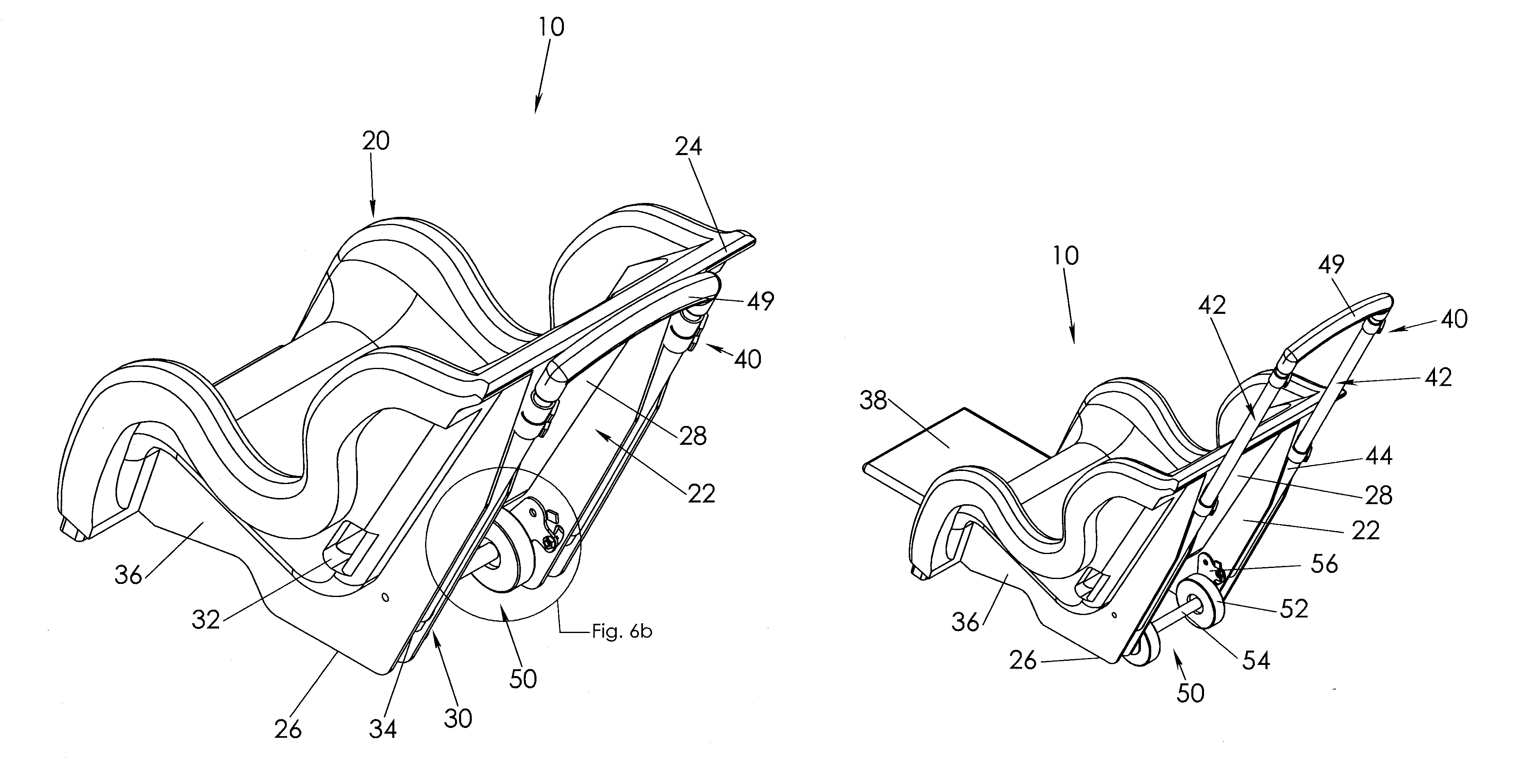 Rolling car seat