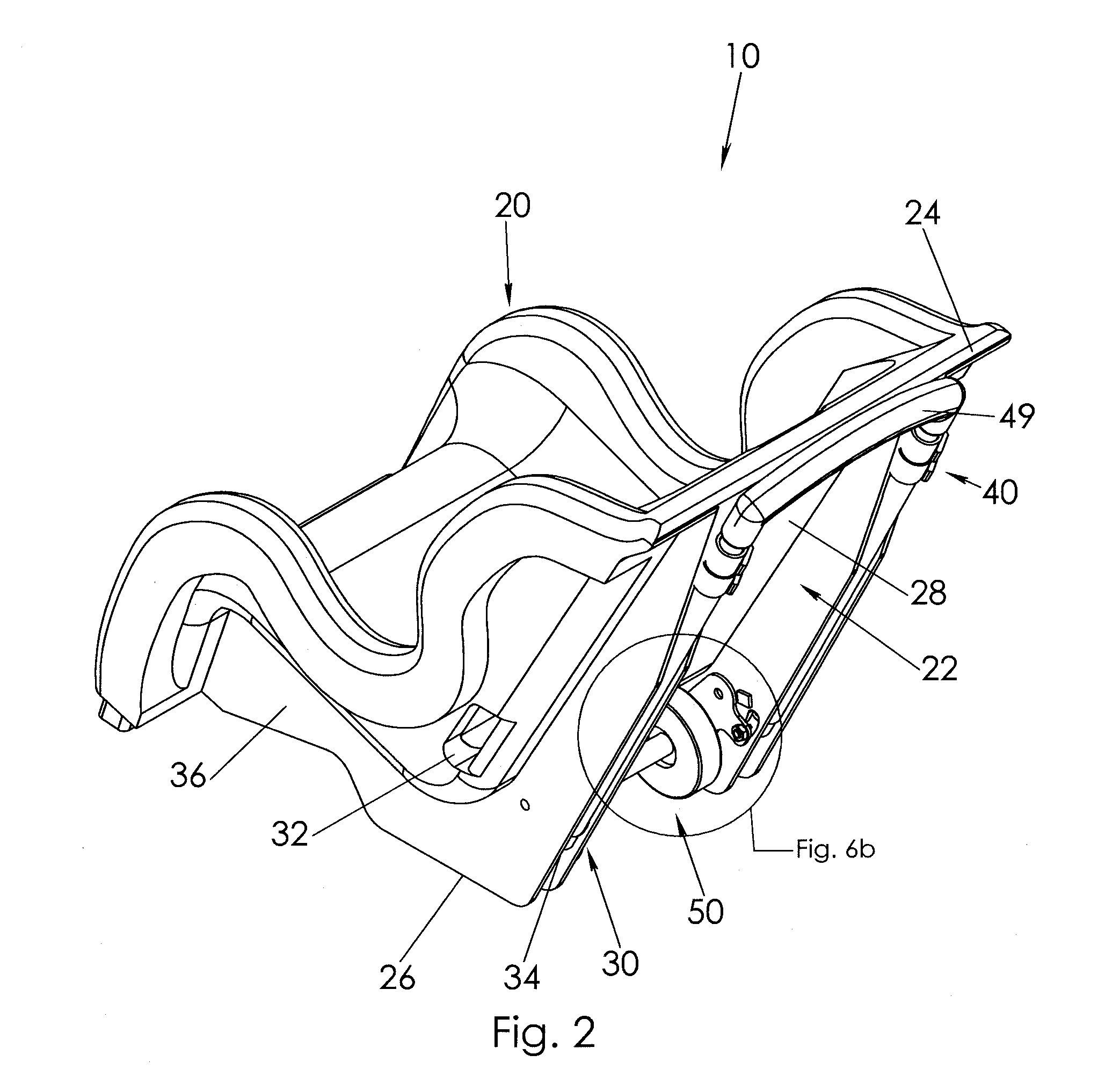 Rolling car seat