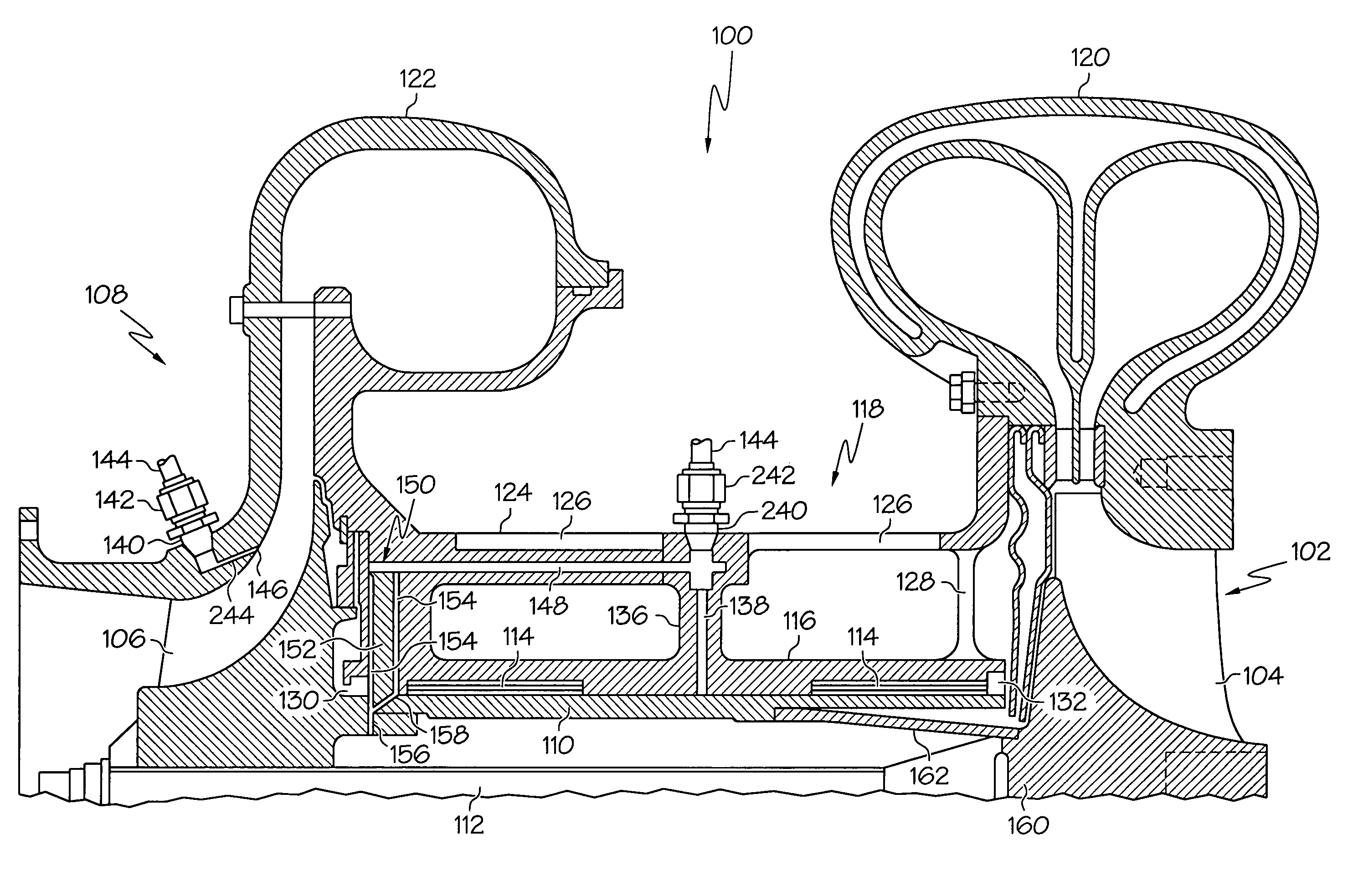 Compressor ported shroud for foil bearing cooling