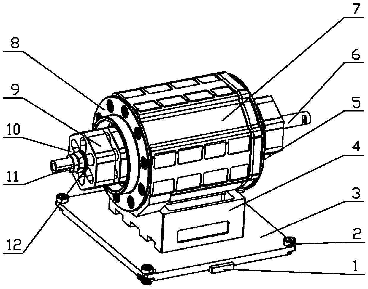 Hexahedral cylinder type fractional groove concentrated winding type active vibration absorber