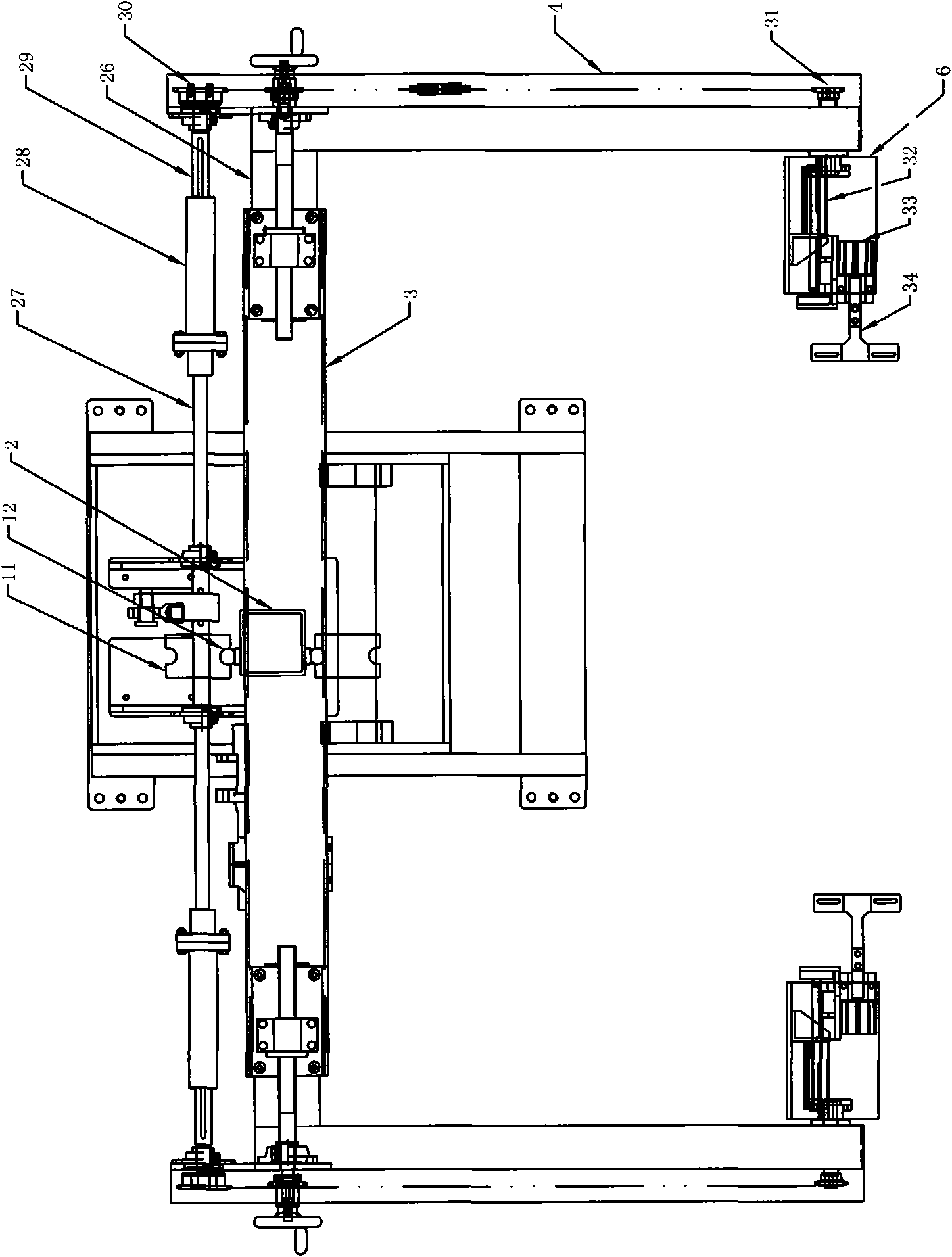 Double-cutter head assembly mechanical hand of four-wheeled grass cutter