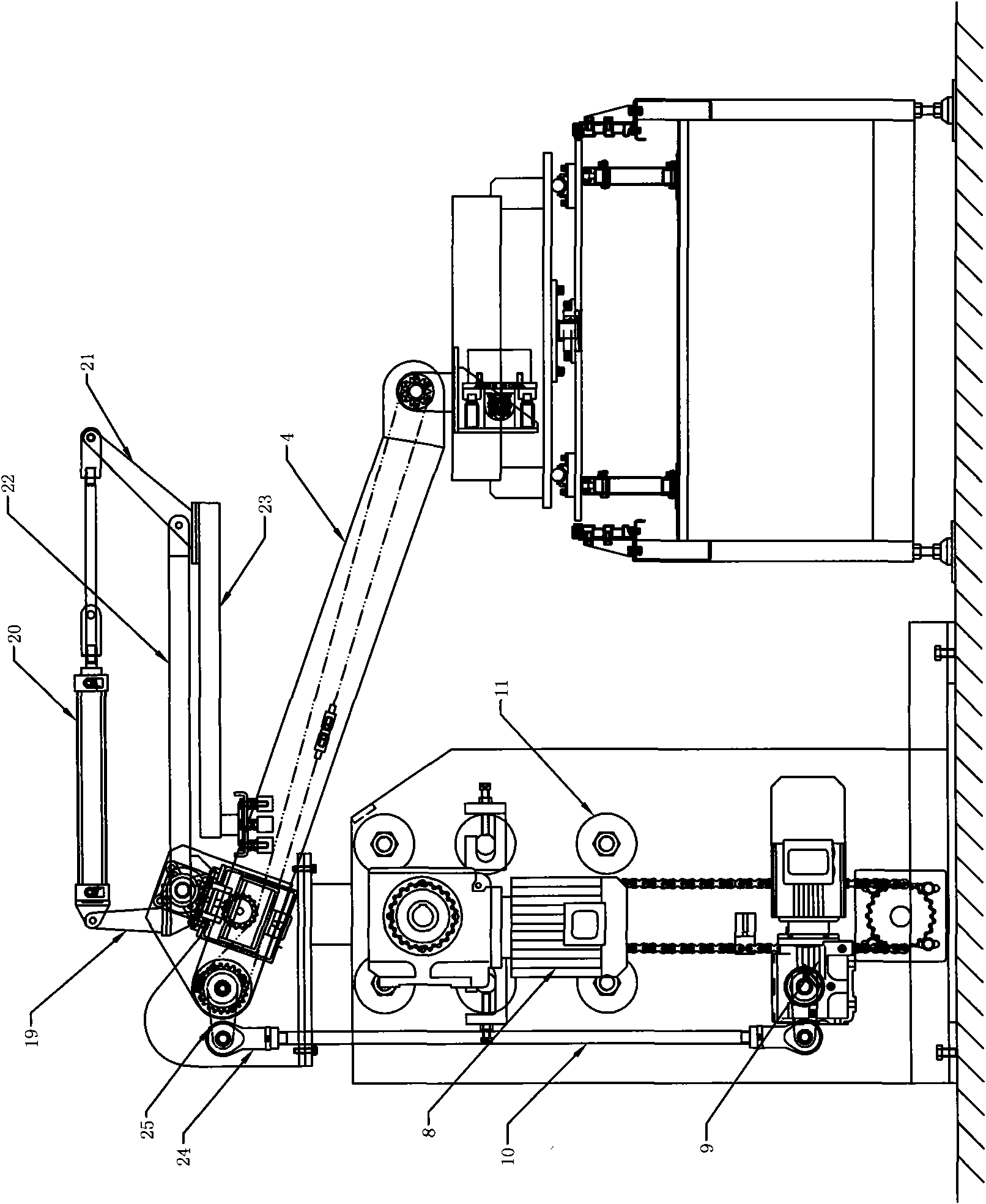 Double-cutter head assembly mechanical hand of four-wheeled grass cutter